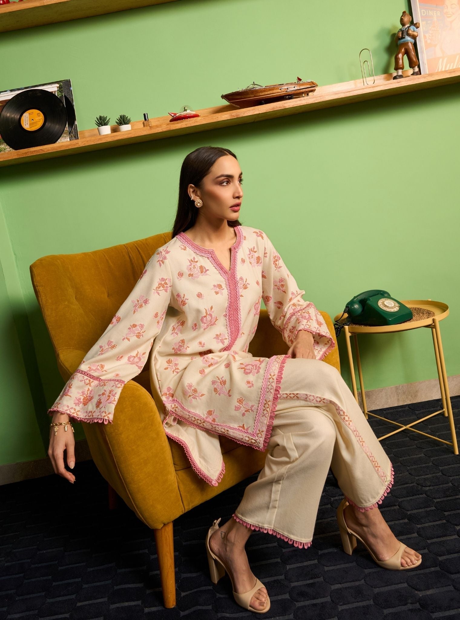 Lottie Wool Off White Kurta Set