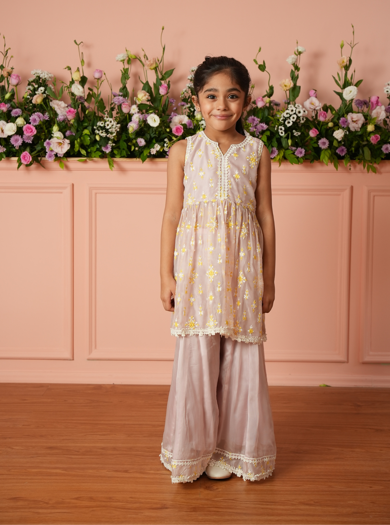 Averine Organza Dusty Pink Kurta Set