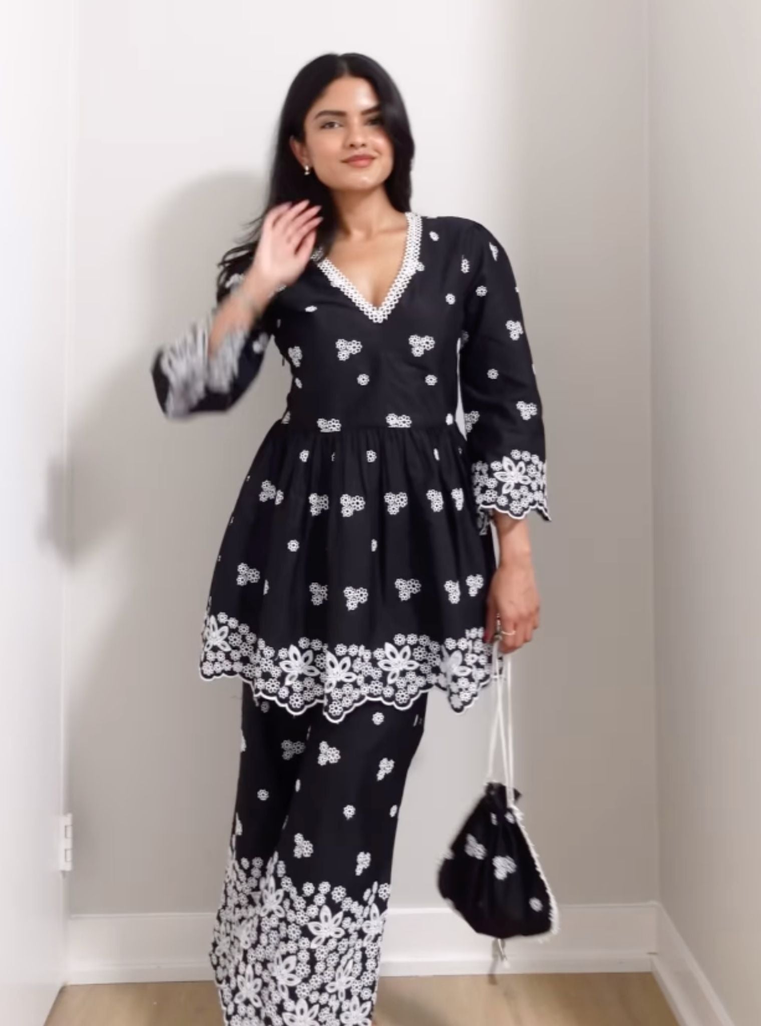 Ayn Cotton Black Co-ord Set