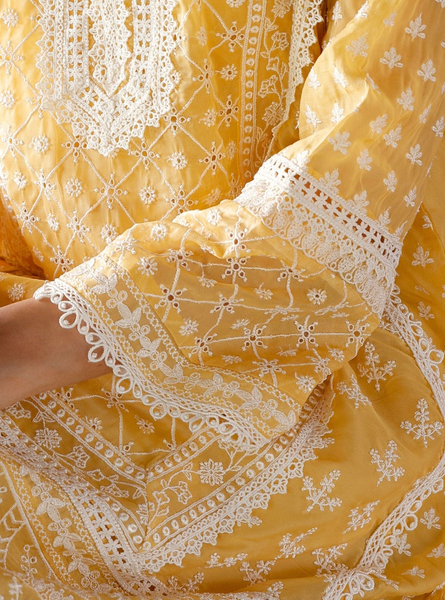 Sritha Organza Yellow Kurta Set