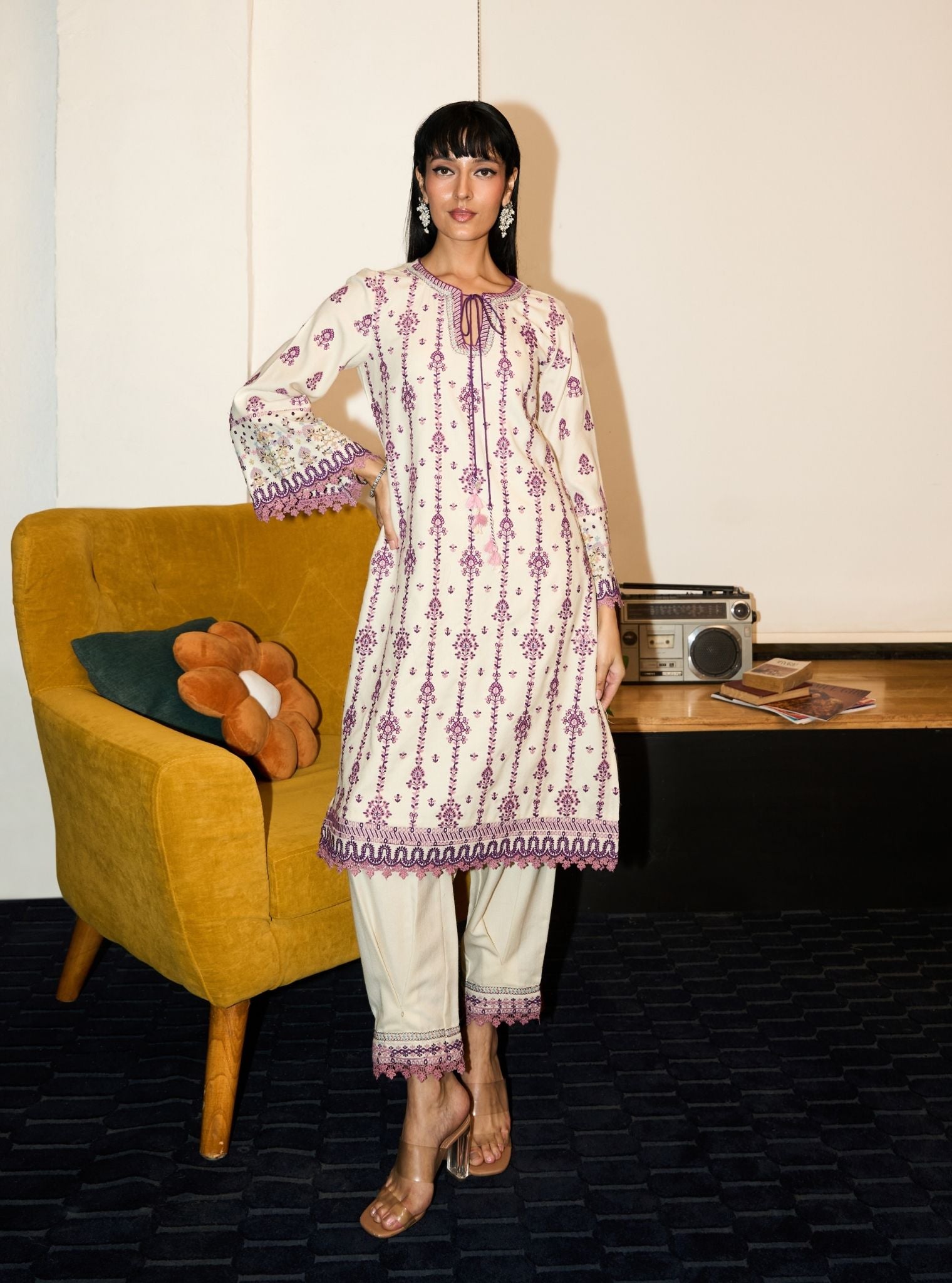Celia Wool Off White Kurta Set