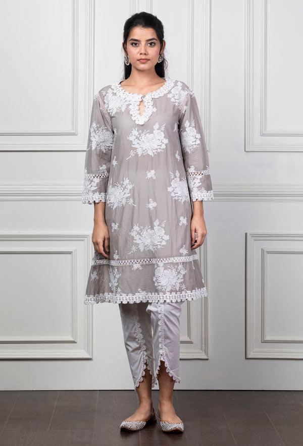 Sunflower Grey Kurta Set