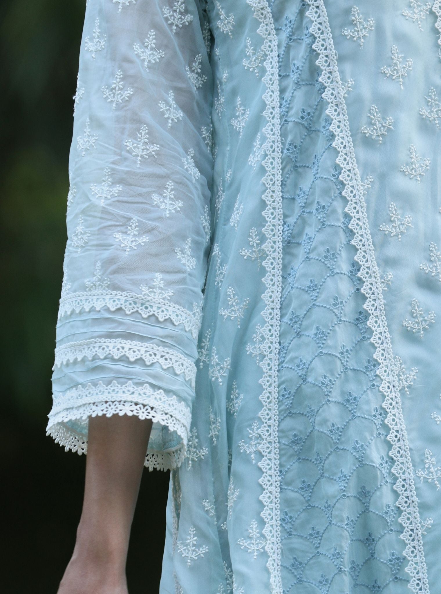 Maheen Organza Blue Anarkali Kurta Set