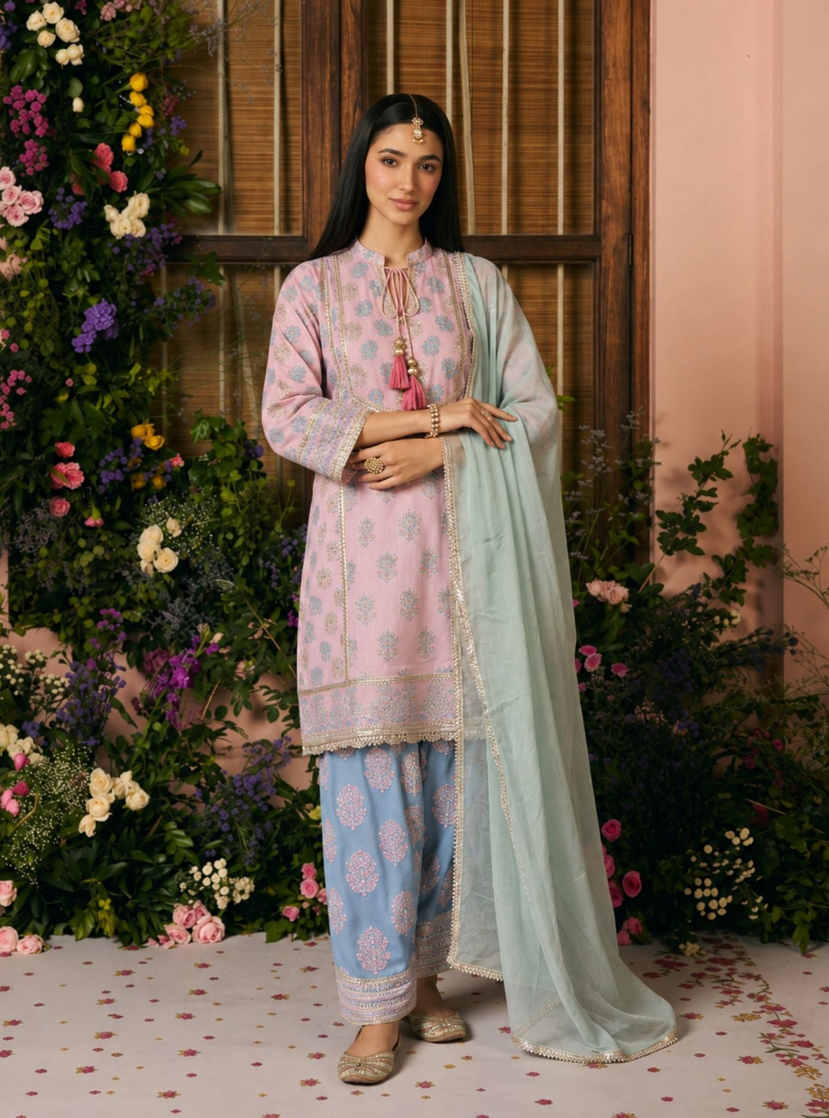 Aphinya Supima Cotton Pink Kurta Set