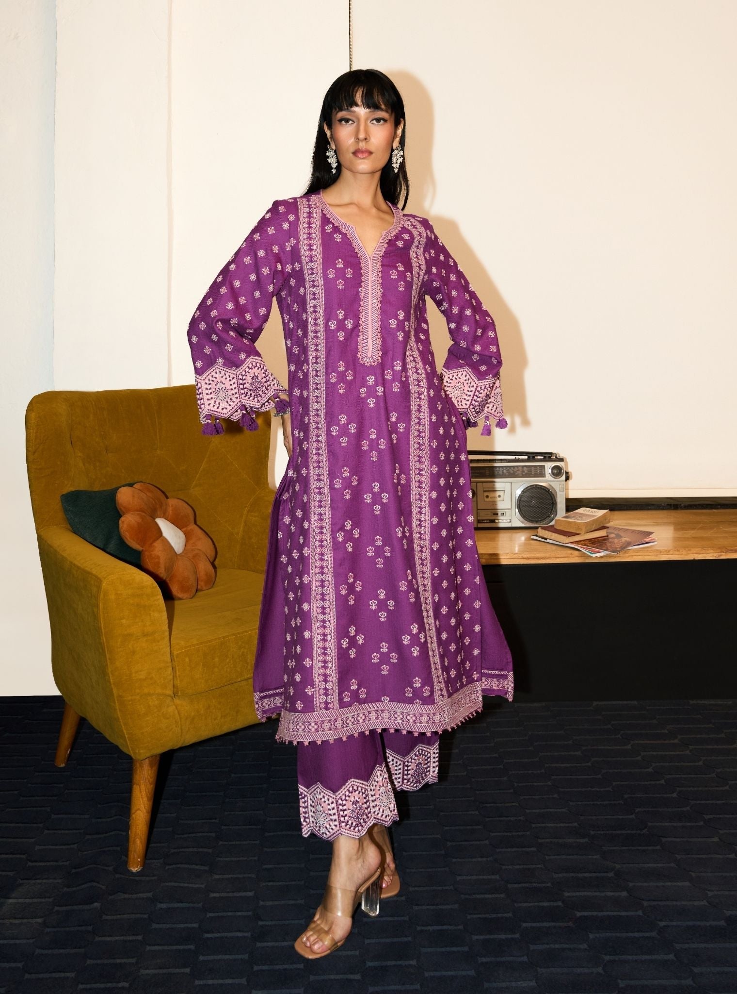 Tessa Wool Purple Kurta Set