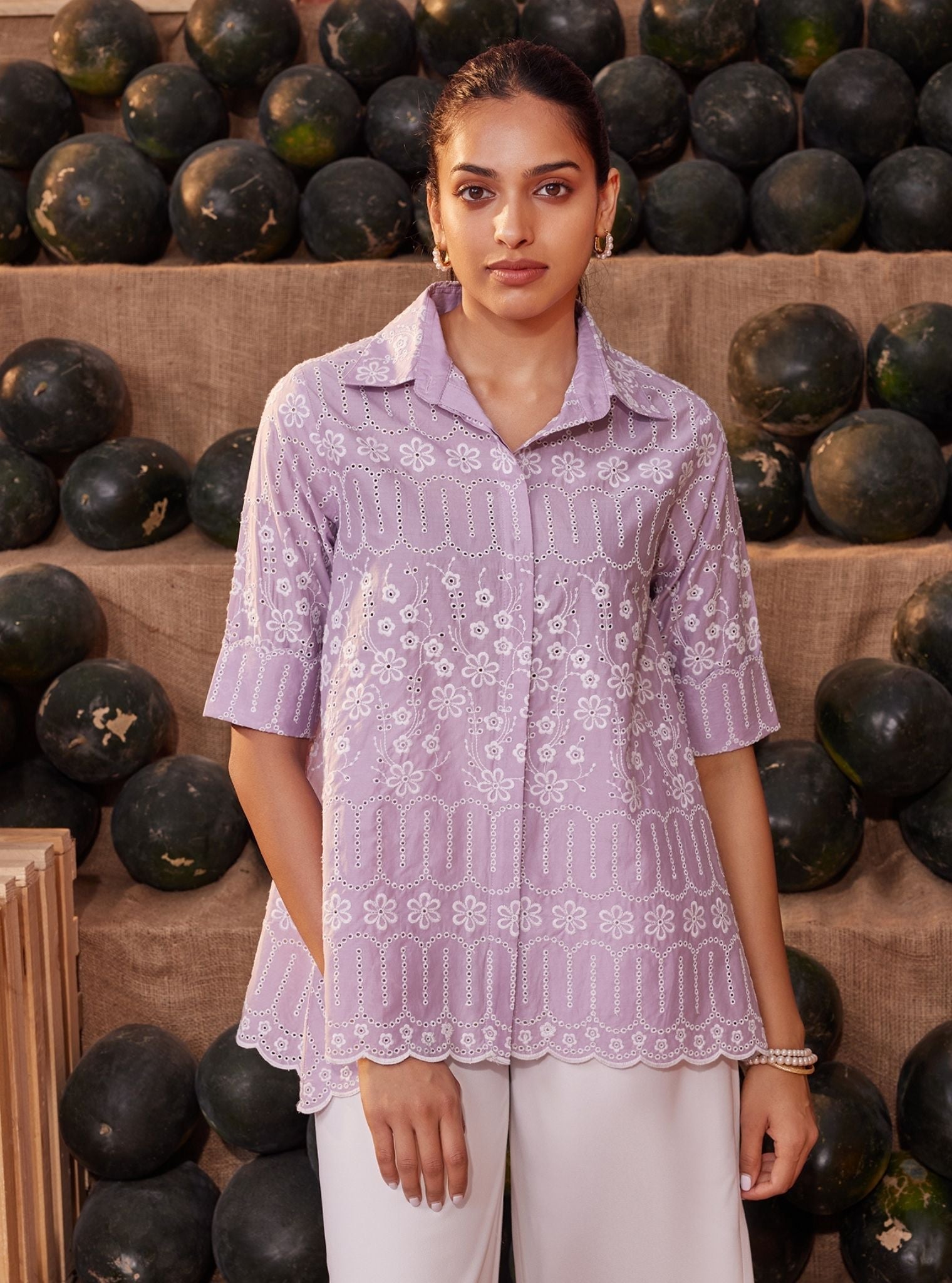 Erica Cotton Lilac Shirt