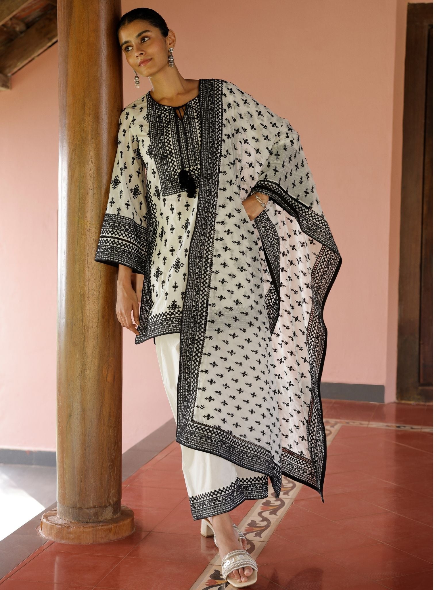 Sree Supima Cotton Off White Kurta Set