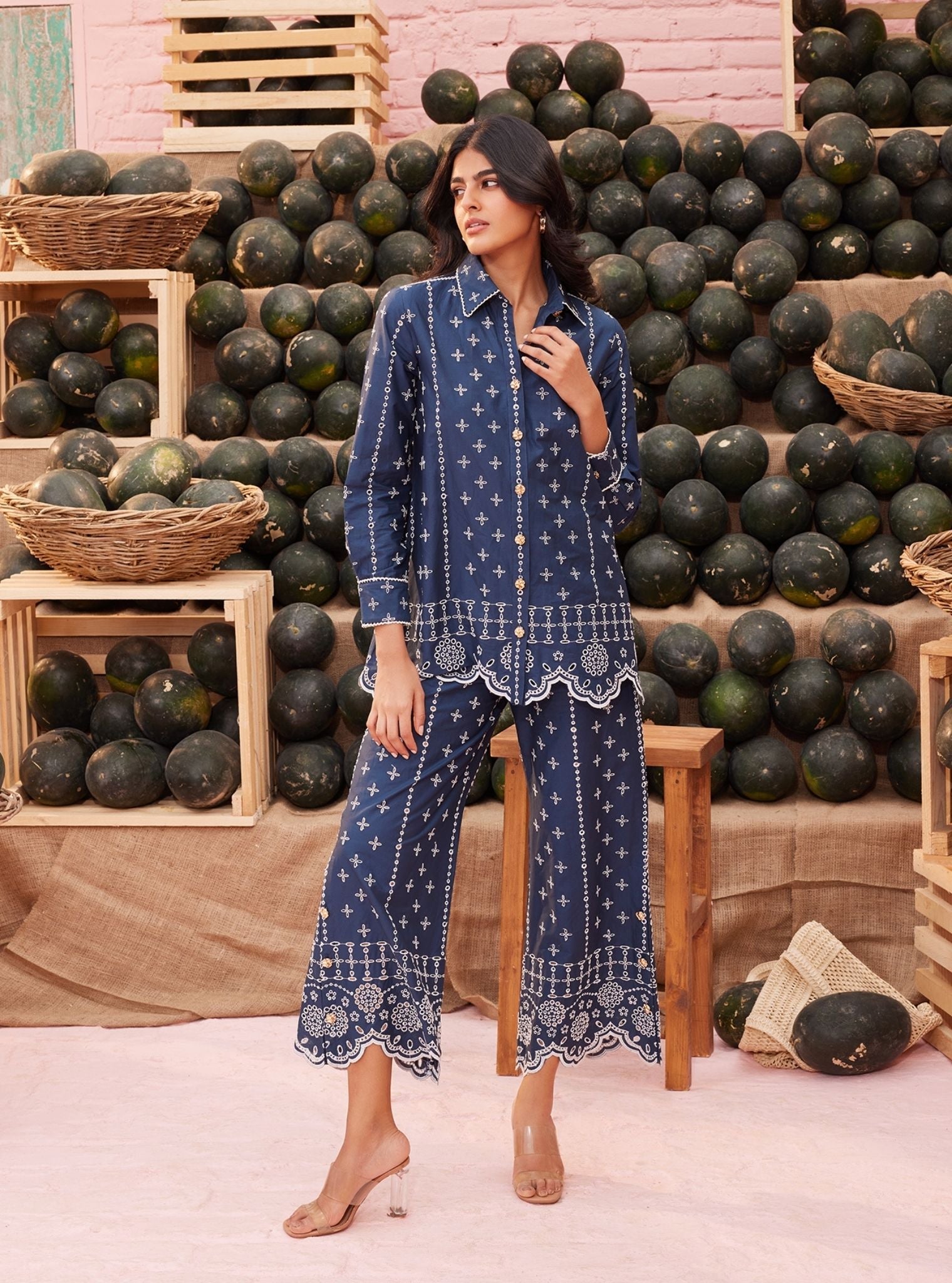 Inaya Cotton Navy Co-ord Set