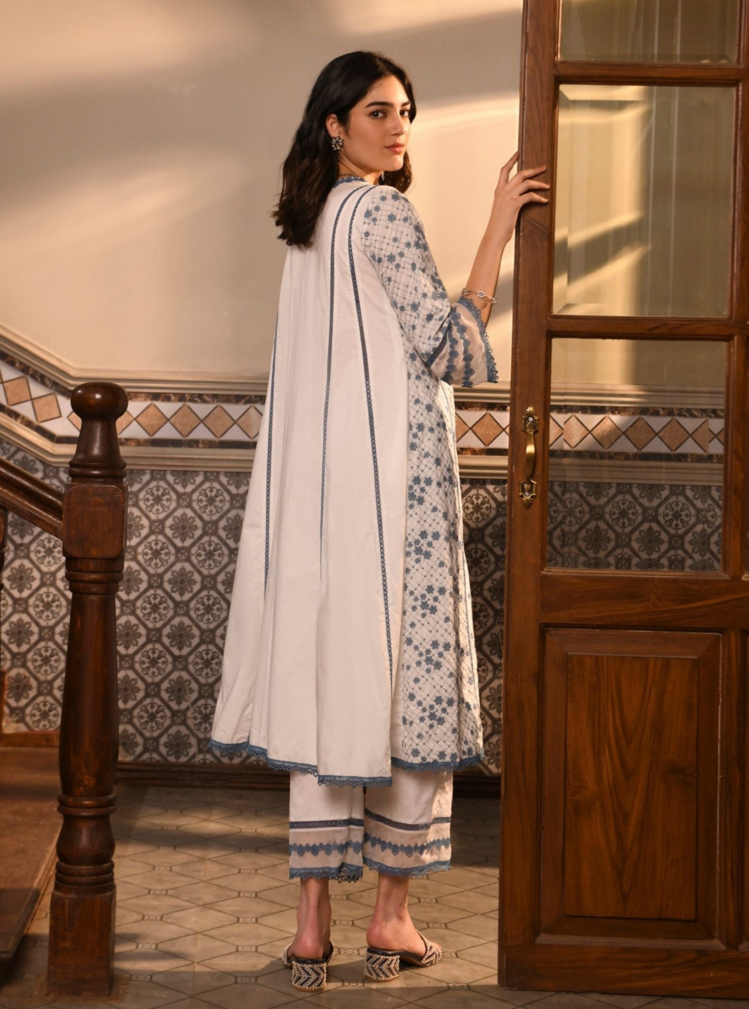 Kishi Supima Cotton White Kurta Set