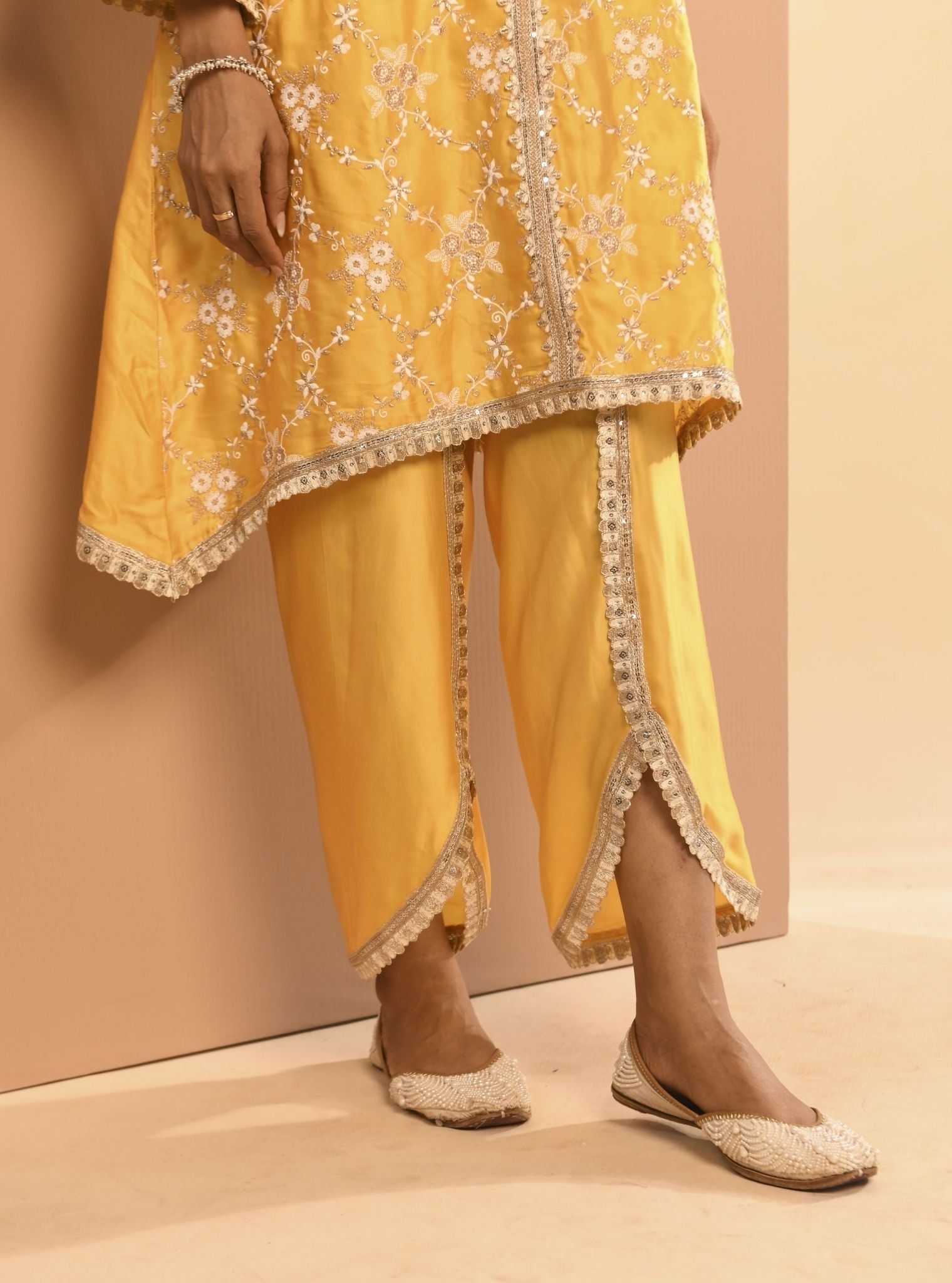 Dvija Cupro Yellow Kurta Set