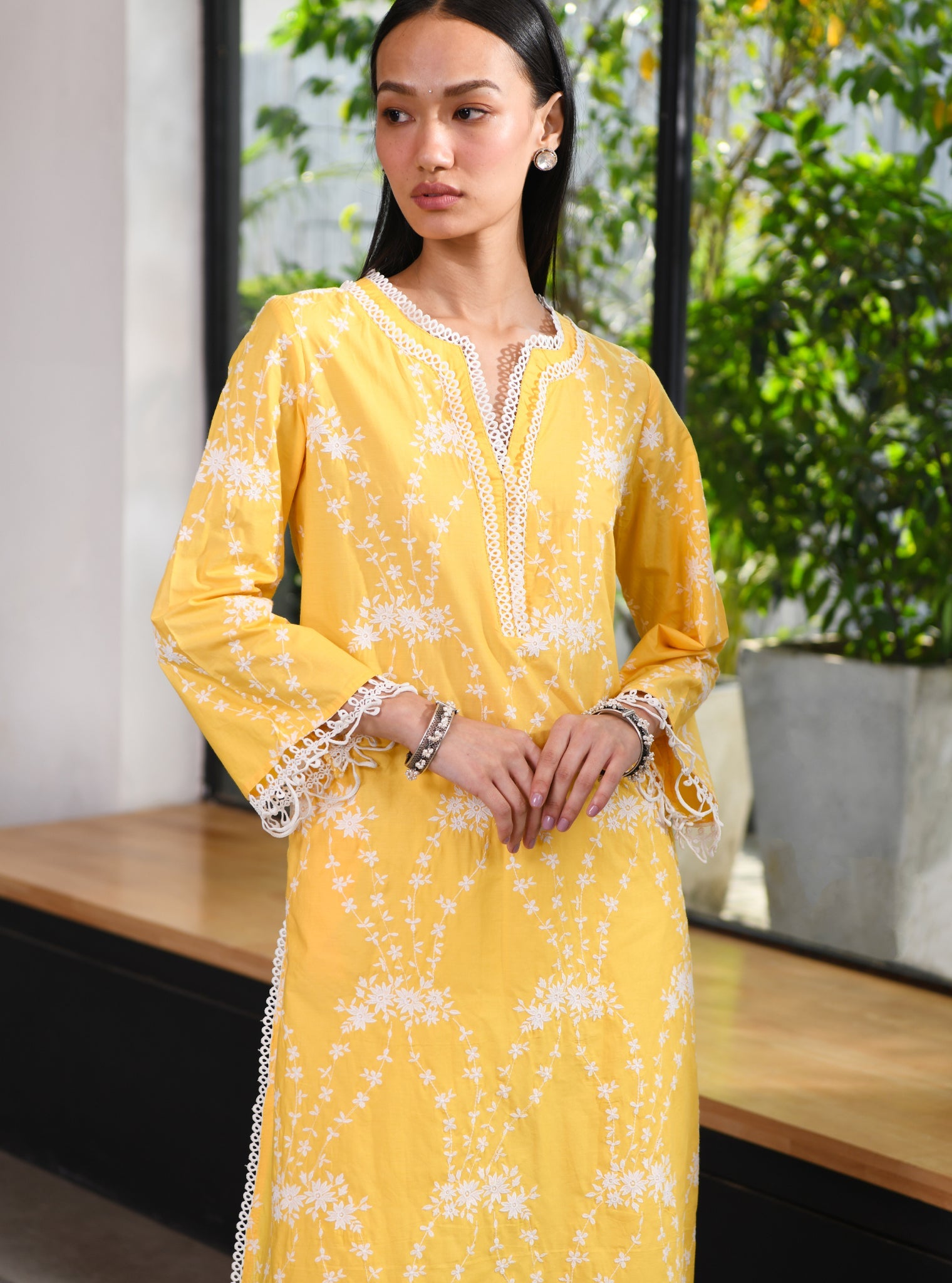 Mulmul Supima Cotton Arki Yellow Kurta