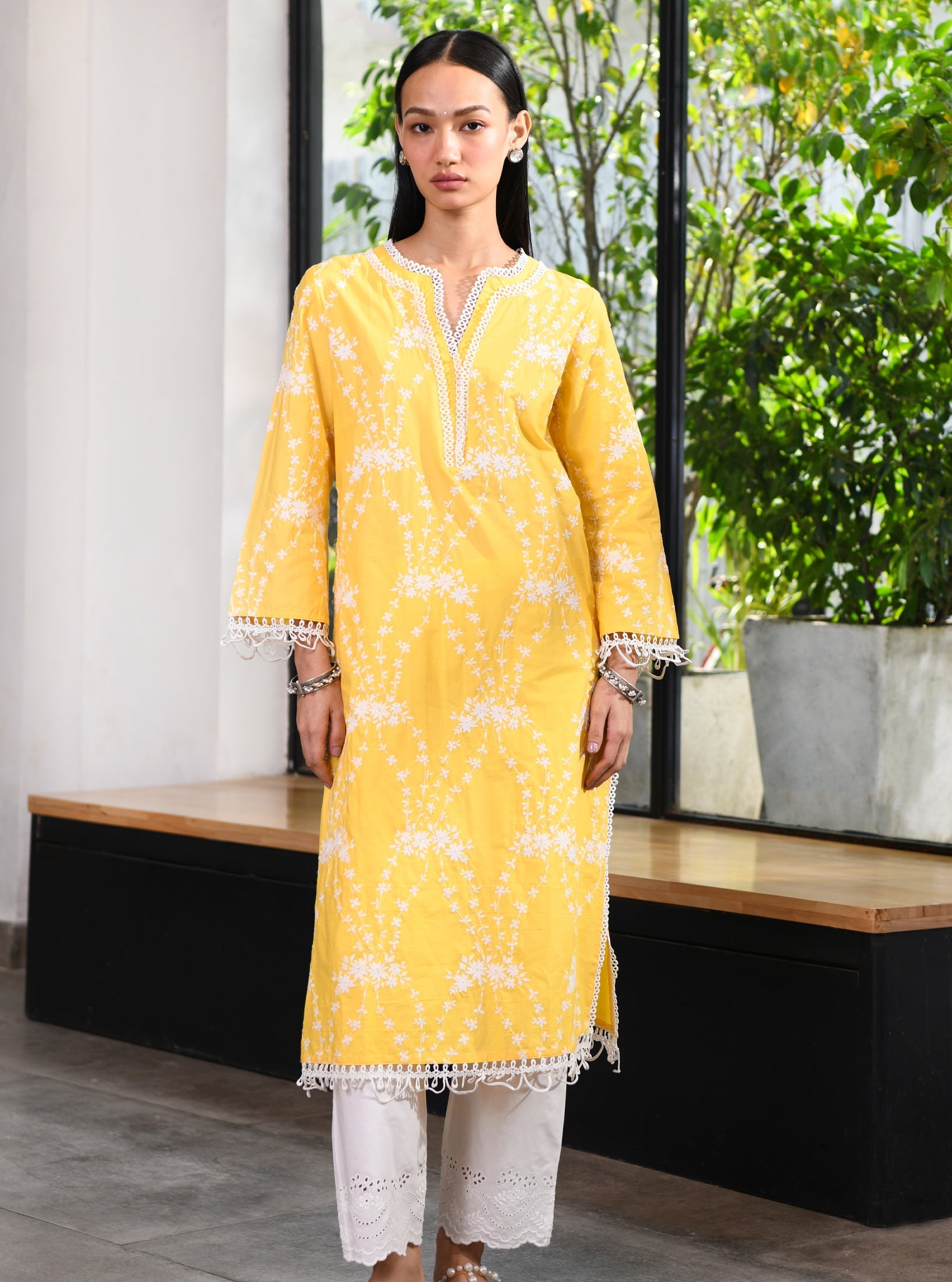 Mulmul Supima Cotton Arki Yellow Kurta