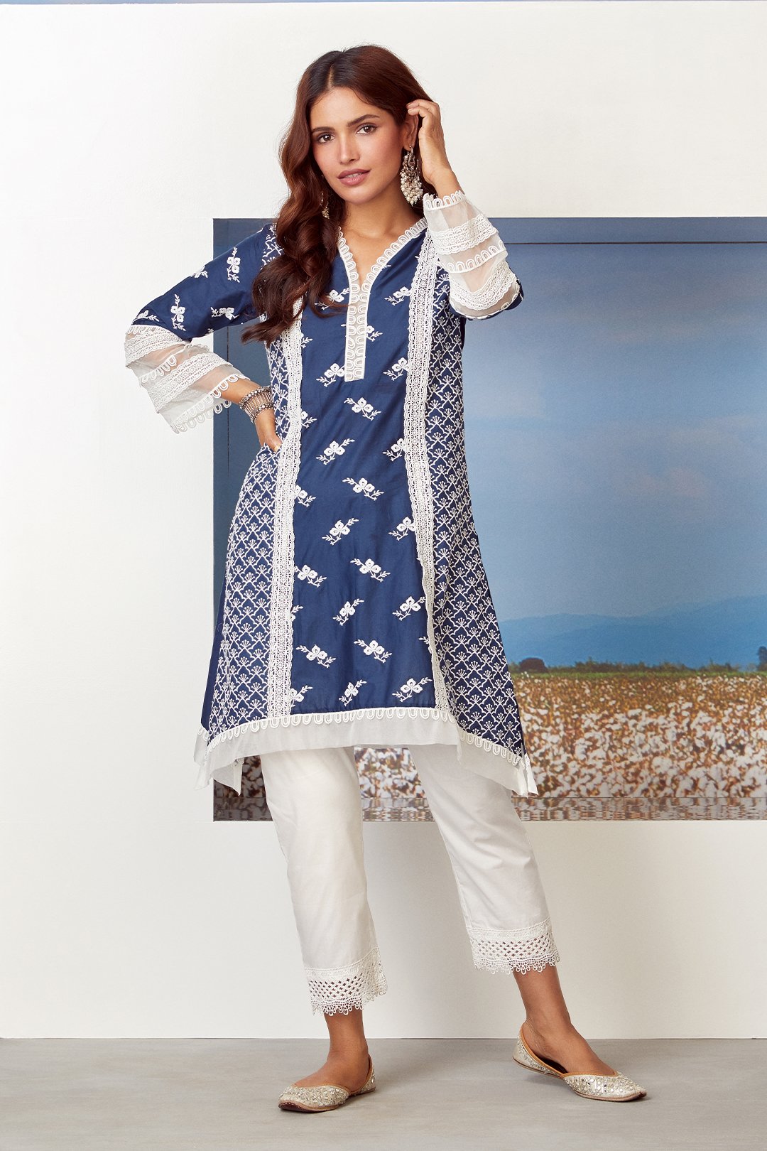 Mulmul Cotton Sage Pyajama White
