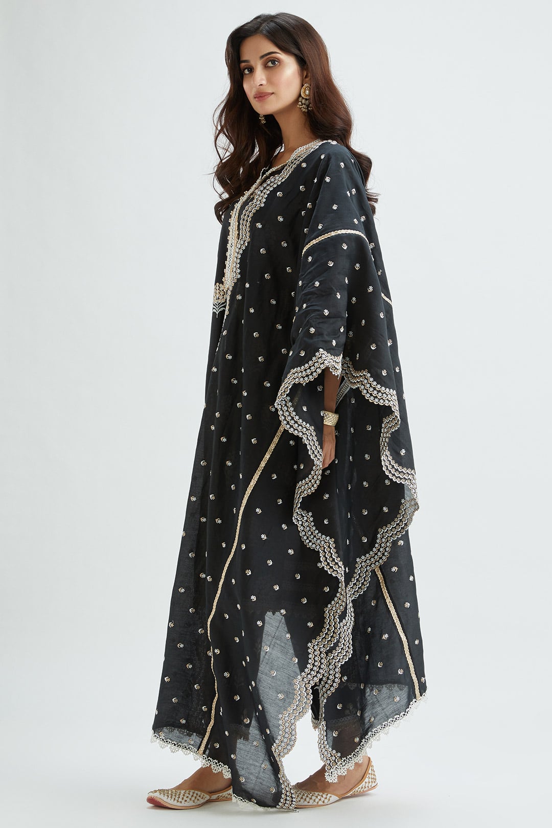 Amira Supima Satin Black Kurta Set