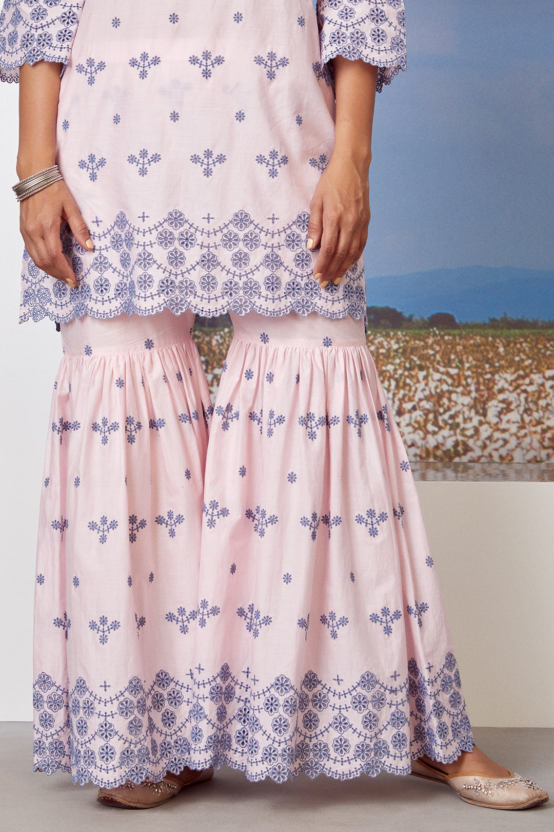 Mulmul Supima Cotton Ashberry Pink Kurta