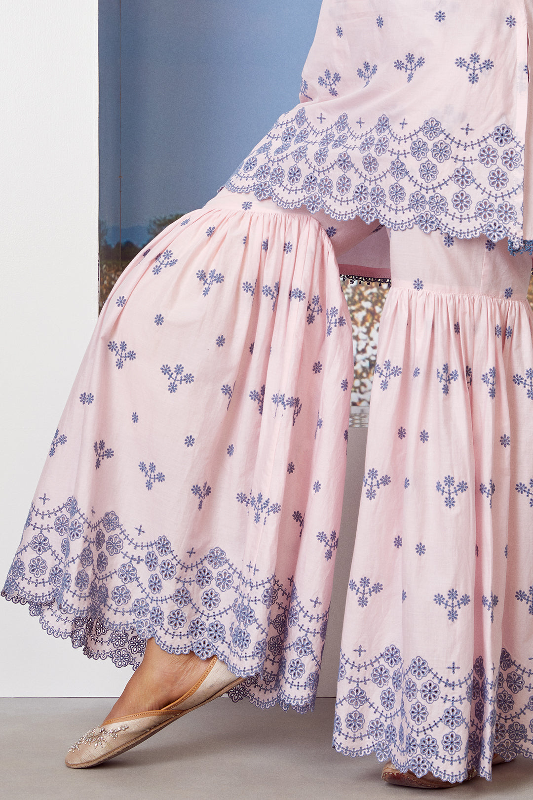 Mulmul Supima Cotton Ashberry Pink Kurta