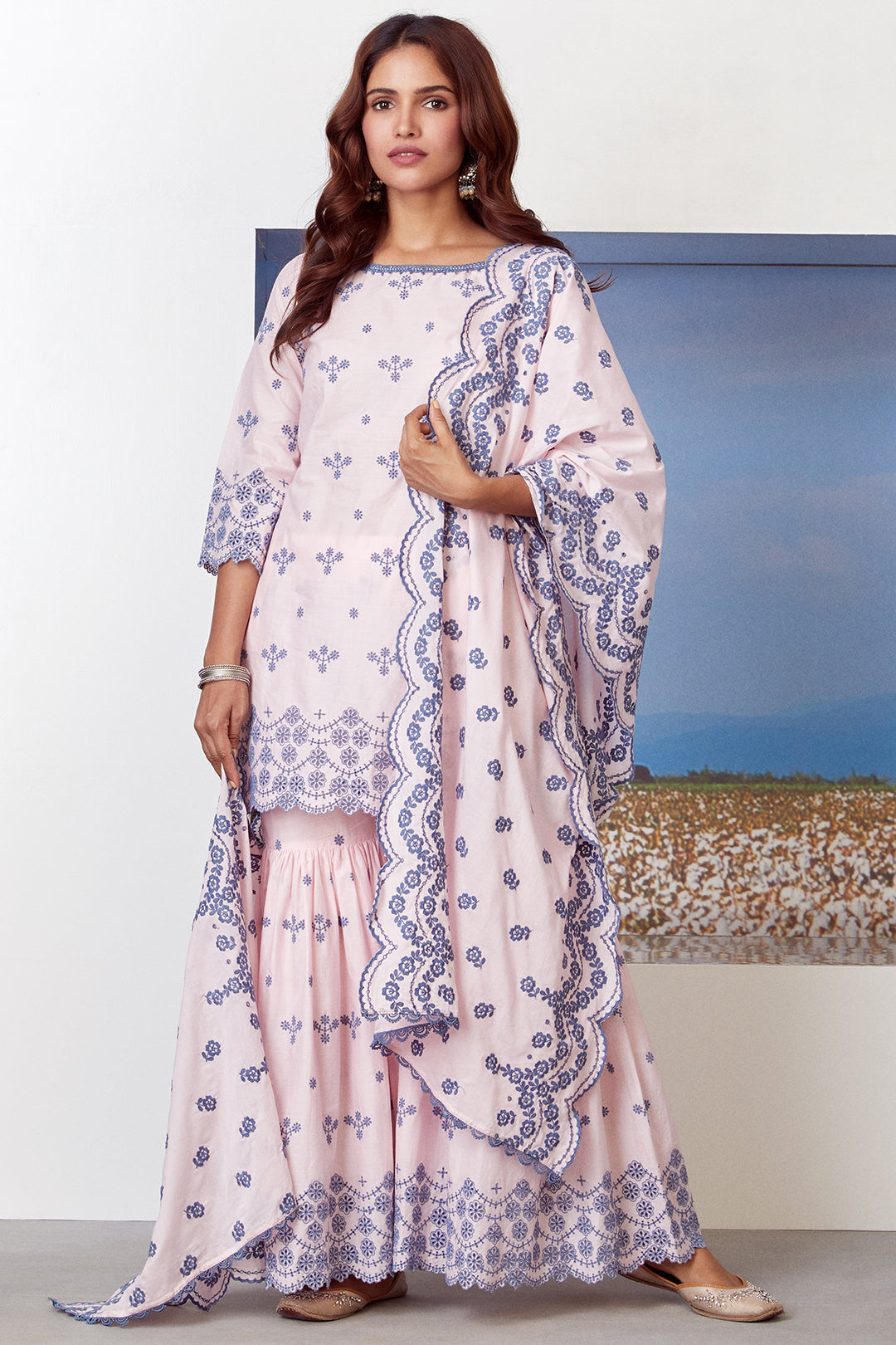 Mulmul Supima Cotton Ashberry Pink Kurta