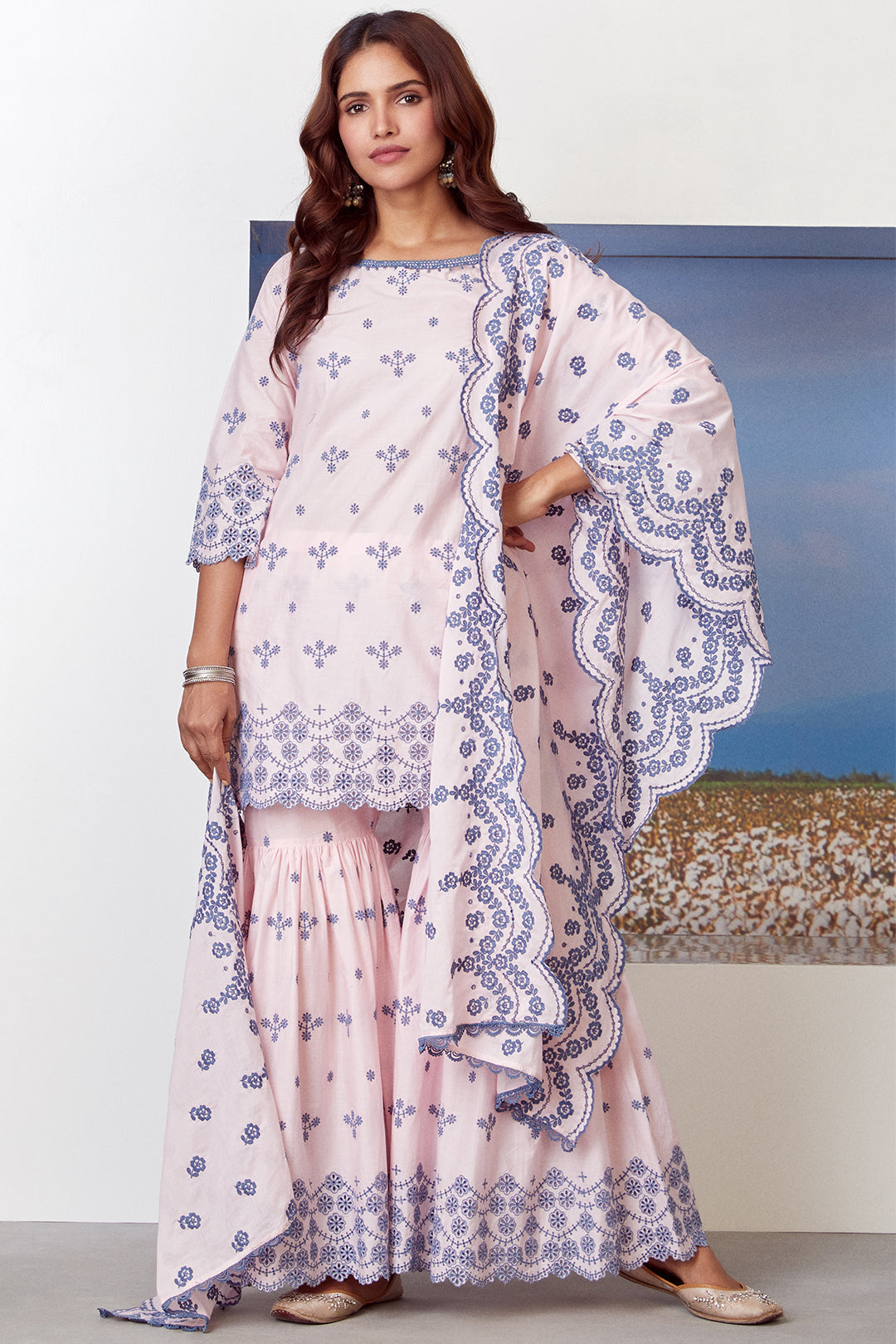 Mulmul Supima Cotton Ashberry Pink Kurta