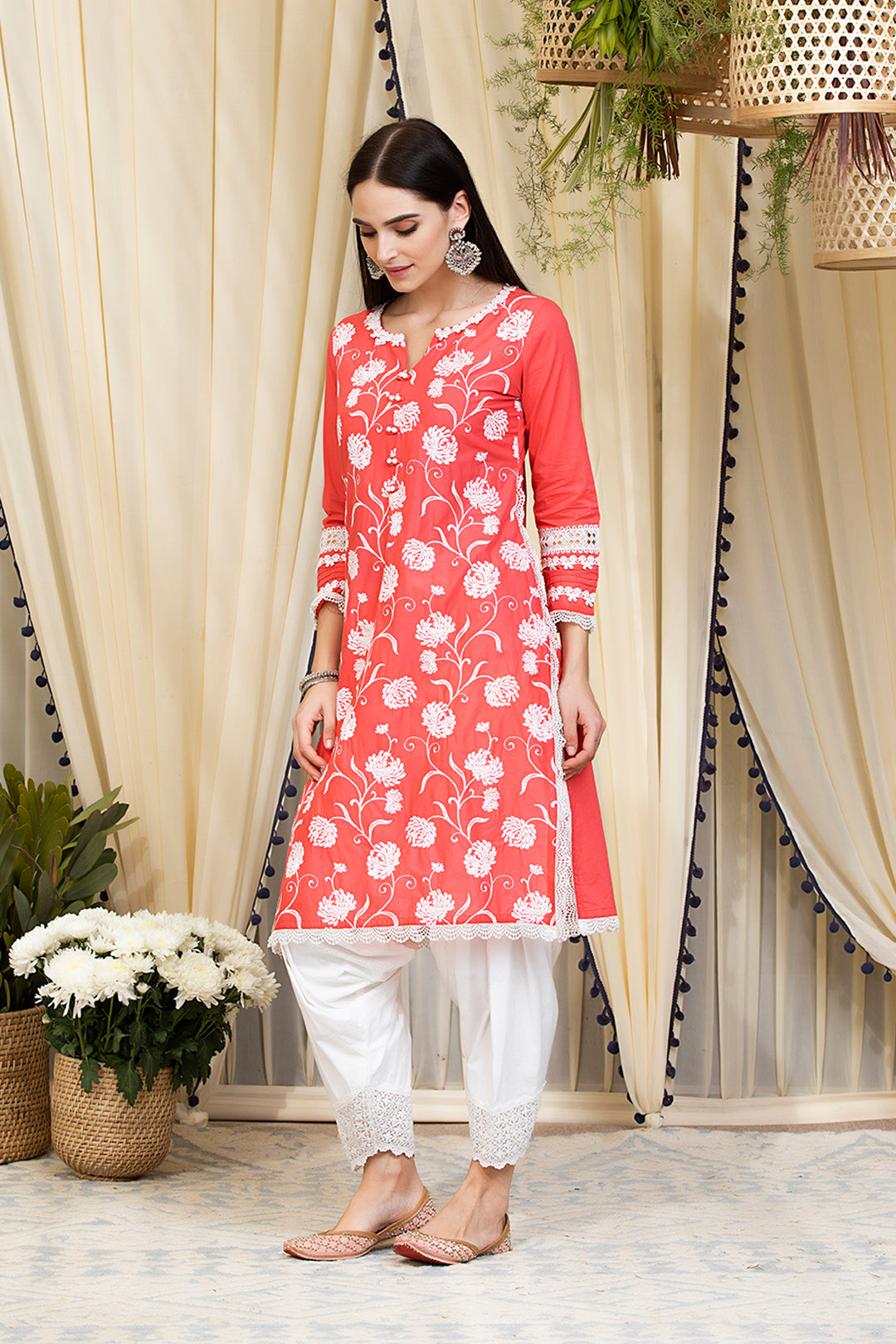 Mulmul Cotton Claudia Kurta With Patiala