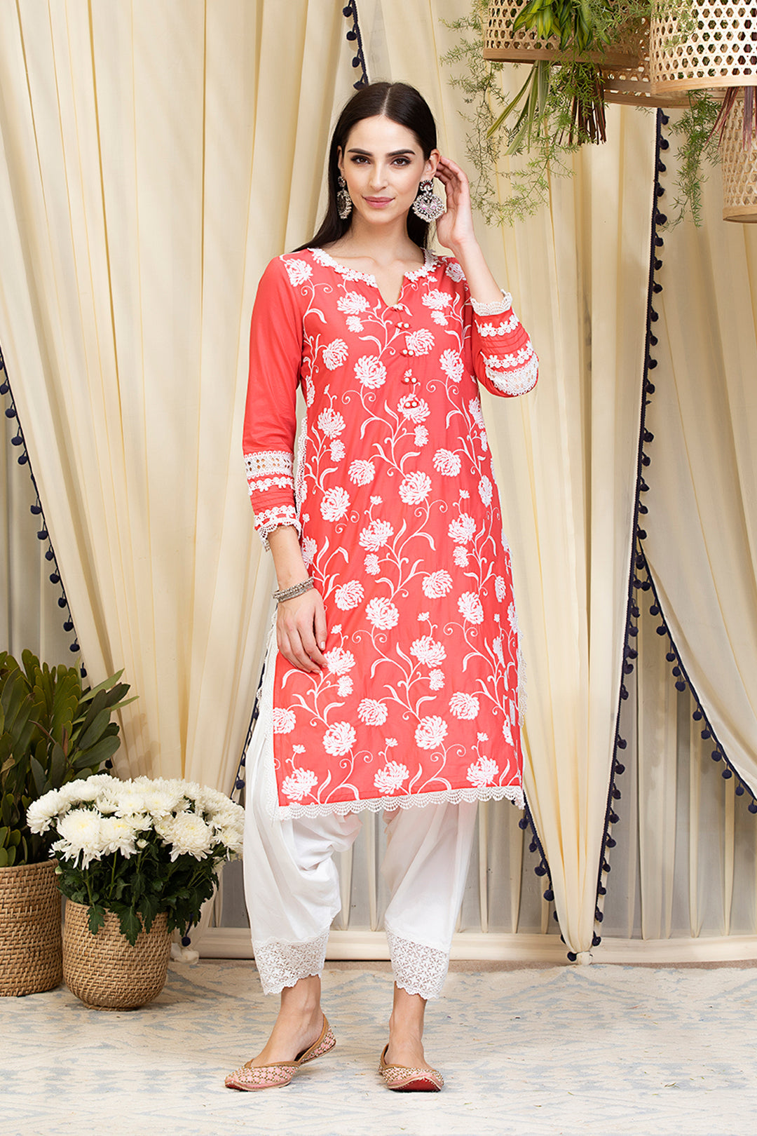 Mulmul Cotton Claudia Kurta With Patiala
