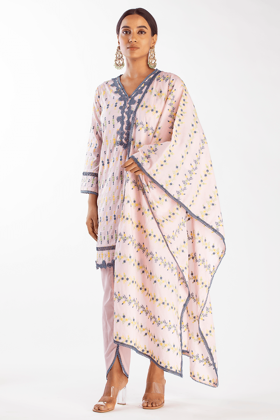 Mulmul Cotton Botanica Pink Dupatta