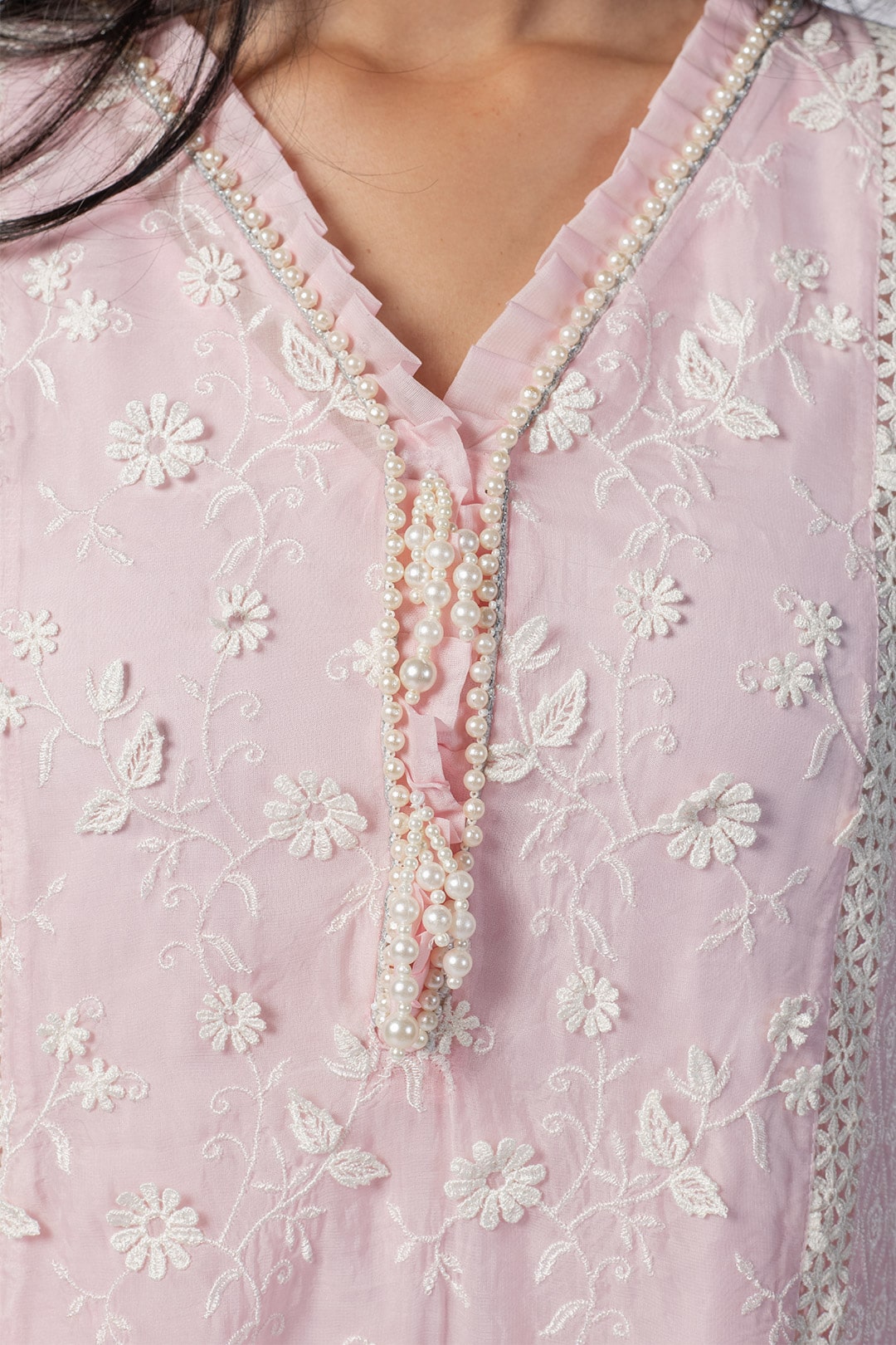 Fiona Tencel Luxe Organza Pink Kurta Set