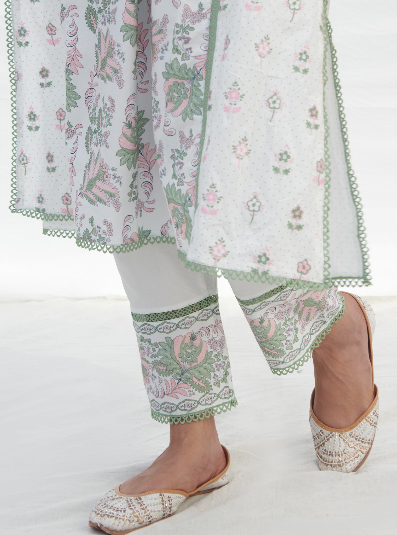 Kalina Supima Cotton Green Kurta Set