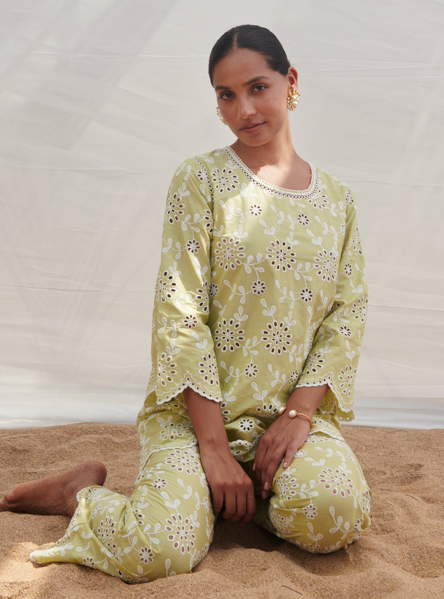 Myrtle Cotton Green Co-ord Set