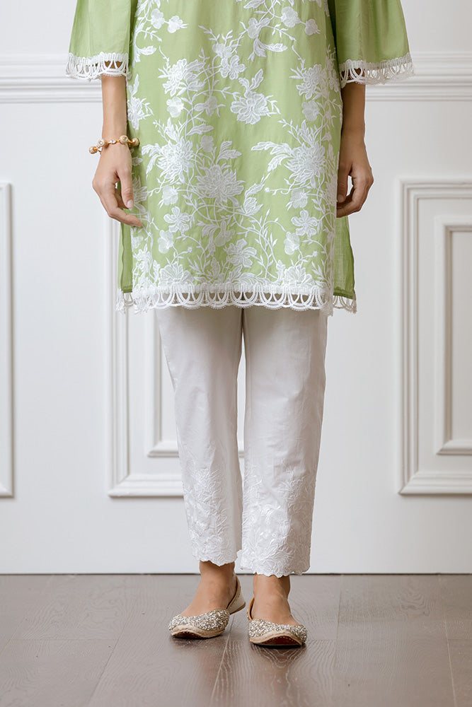 Mulmul Supima Cotton Floral Embroidered Pyajama