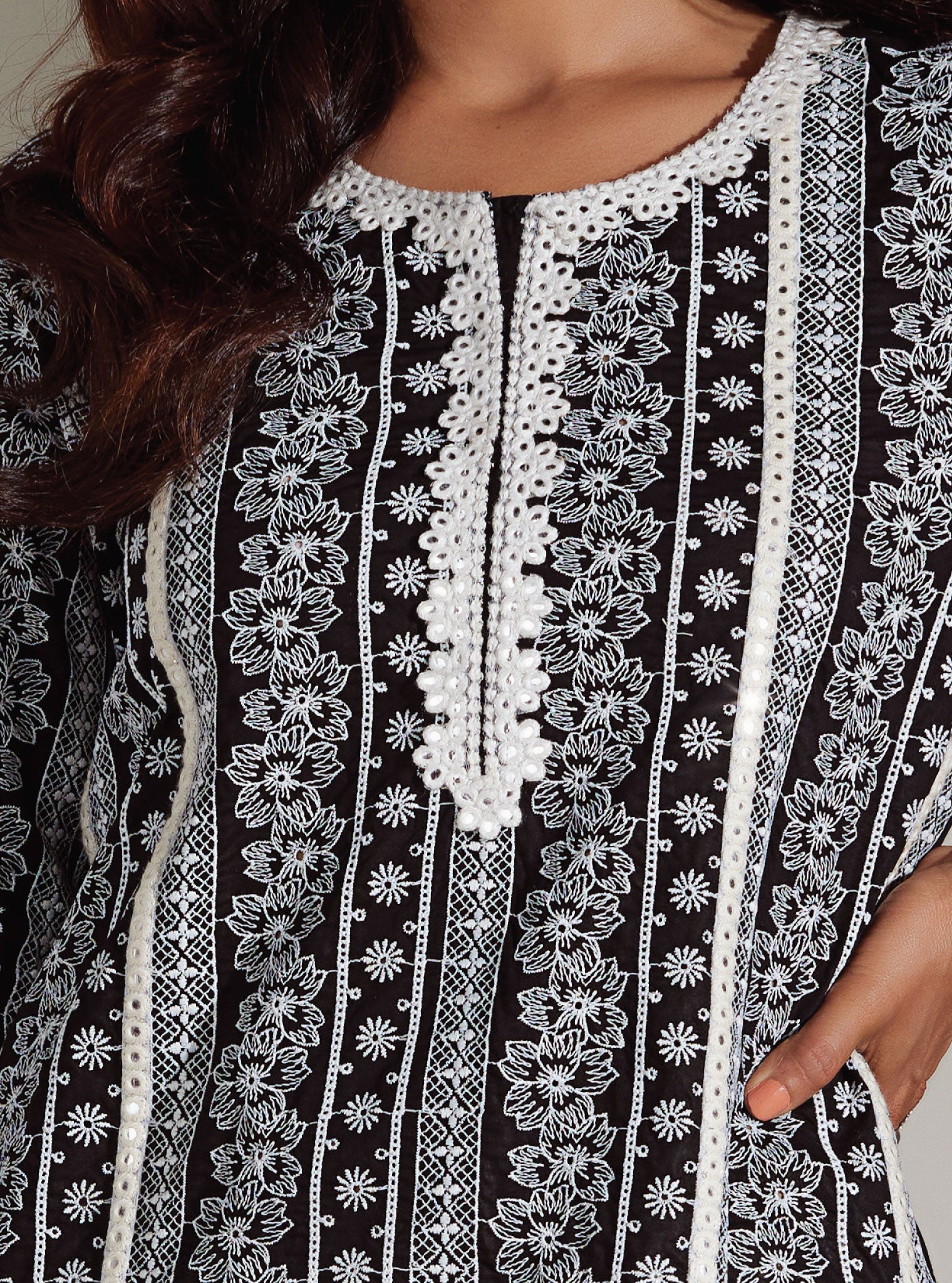 Patricia Supima Cotton Black Kurta Set