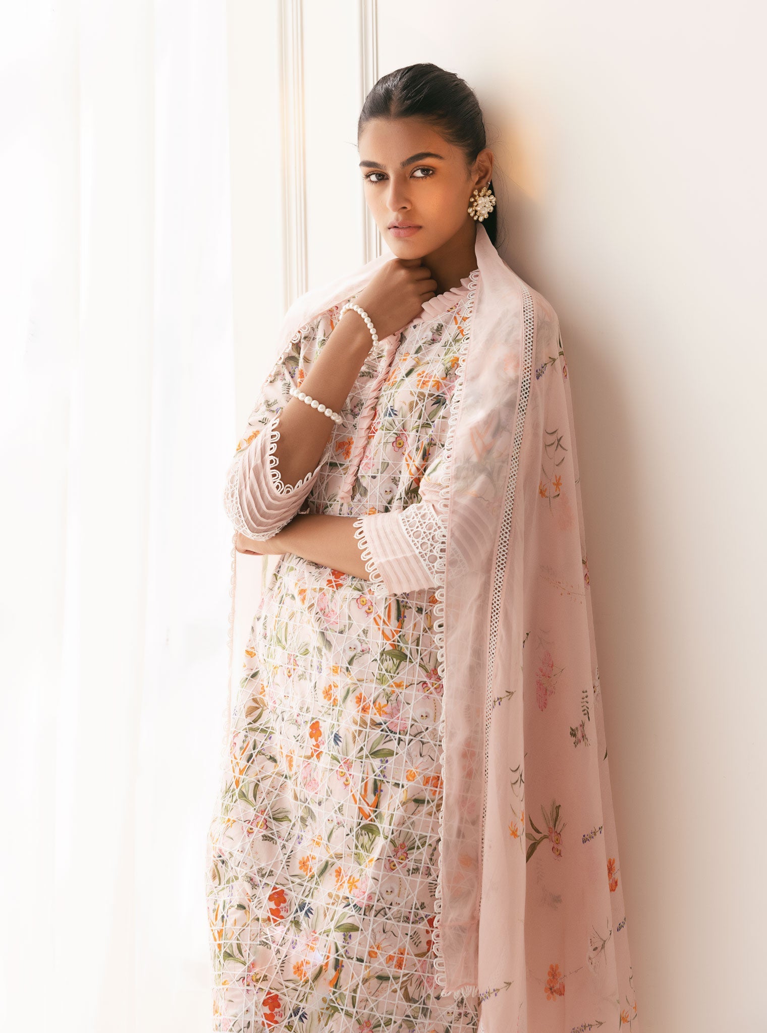 Mulmul Supima Cotton Rafaela Pink Kurta