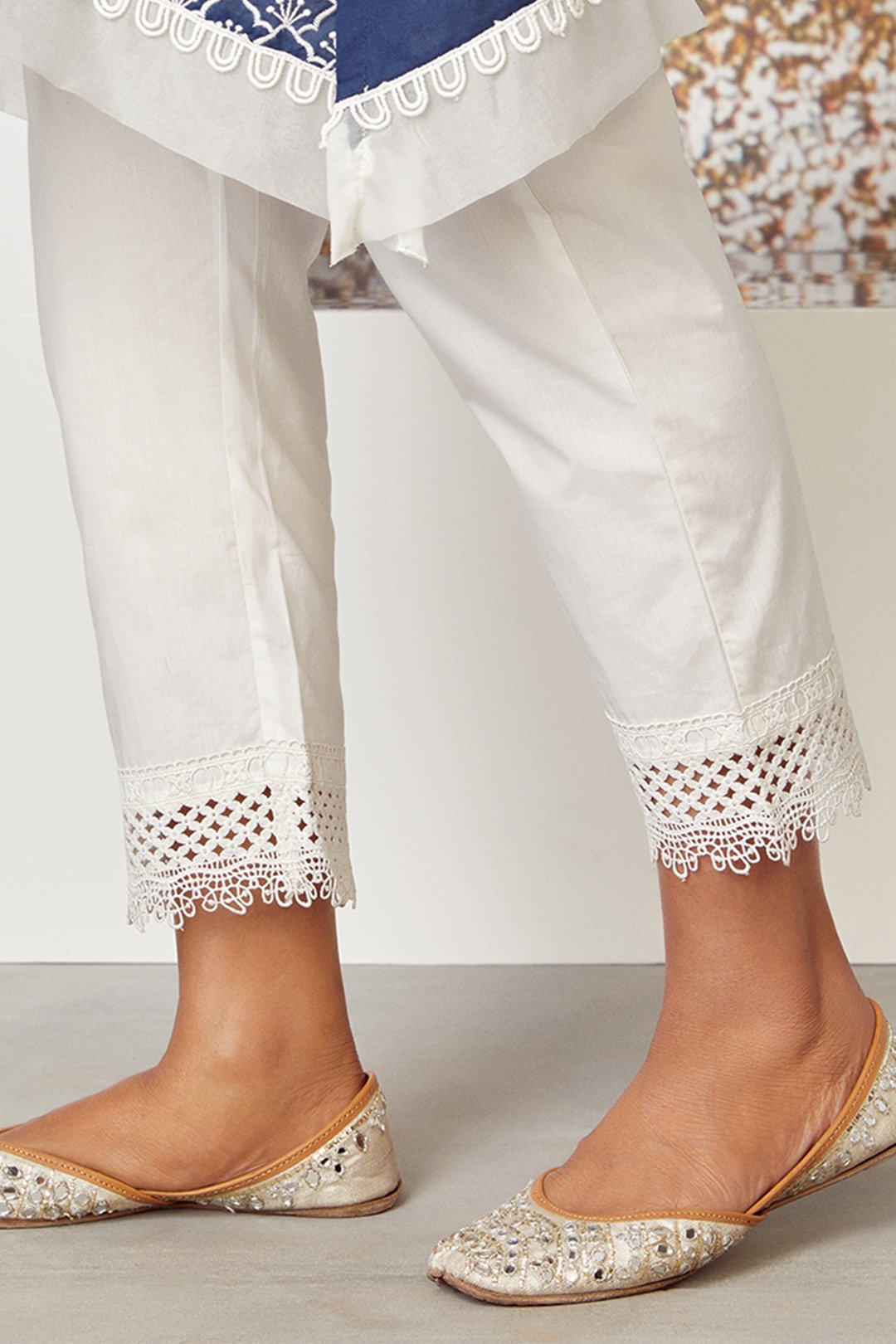 Mulmul Cotton Sage Pyajama White