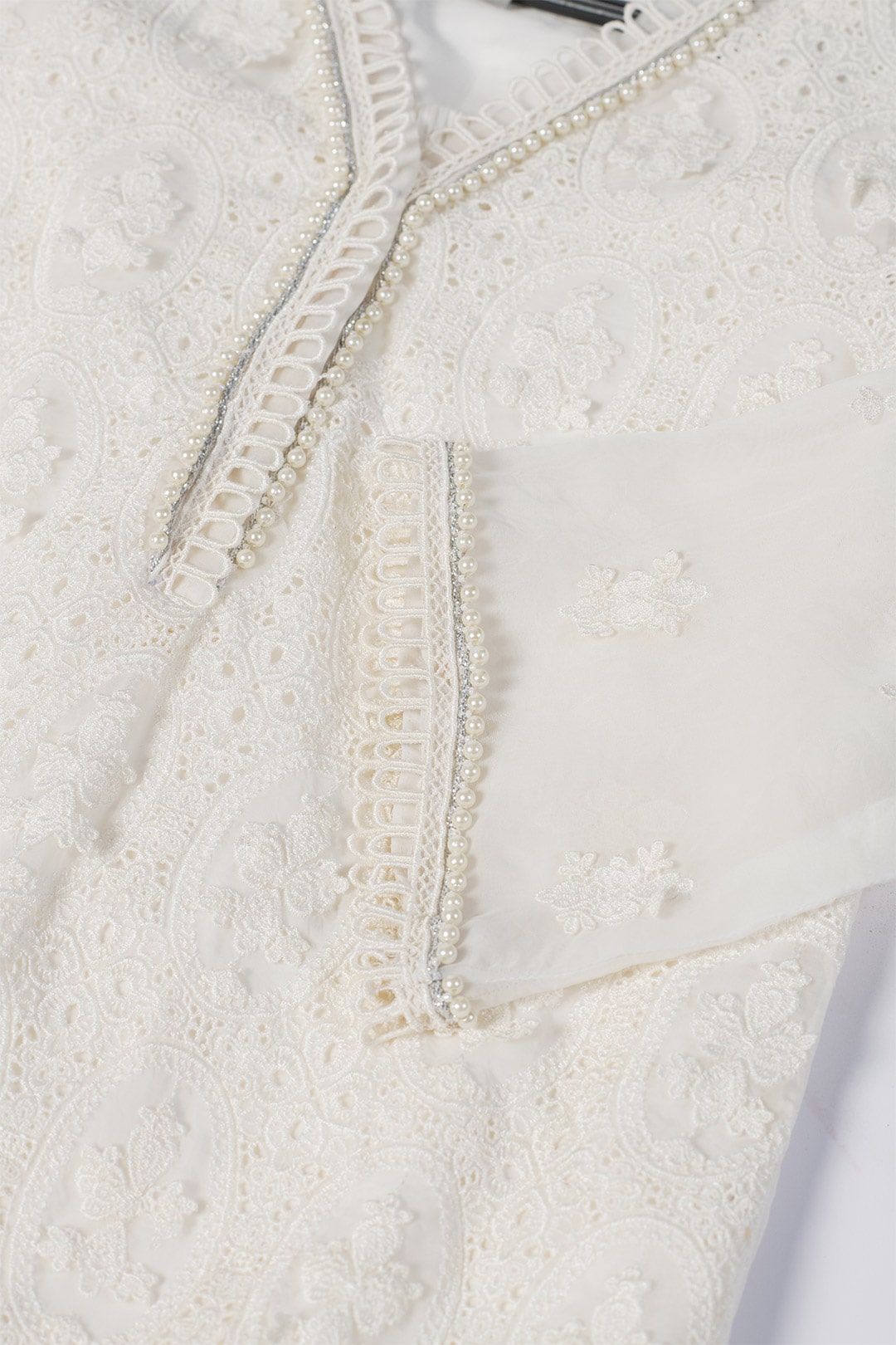 MulMul Organza Savannah Off White Kurta