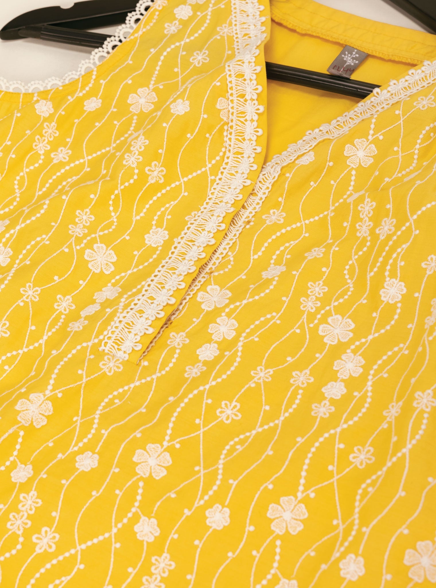 Mulmul Supima Cotton Seoni Yellow Kurta