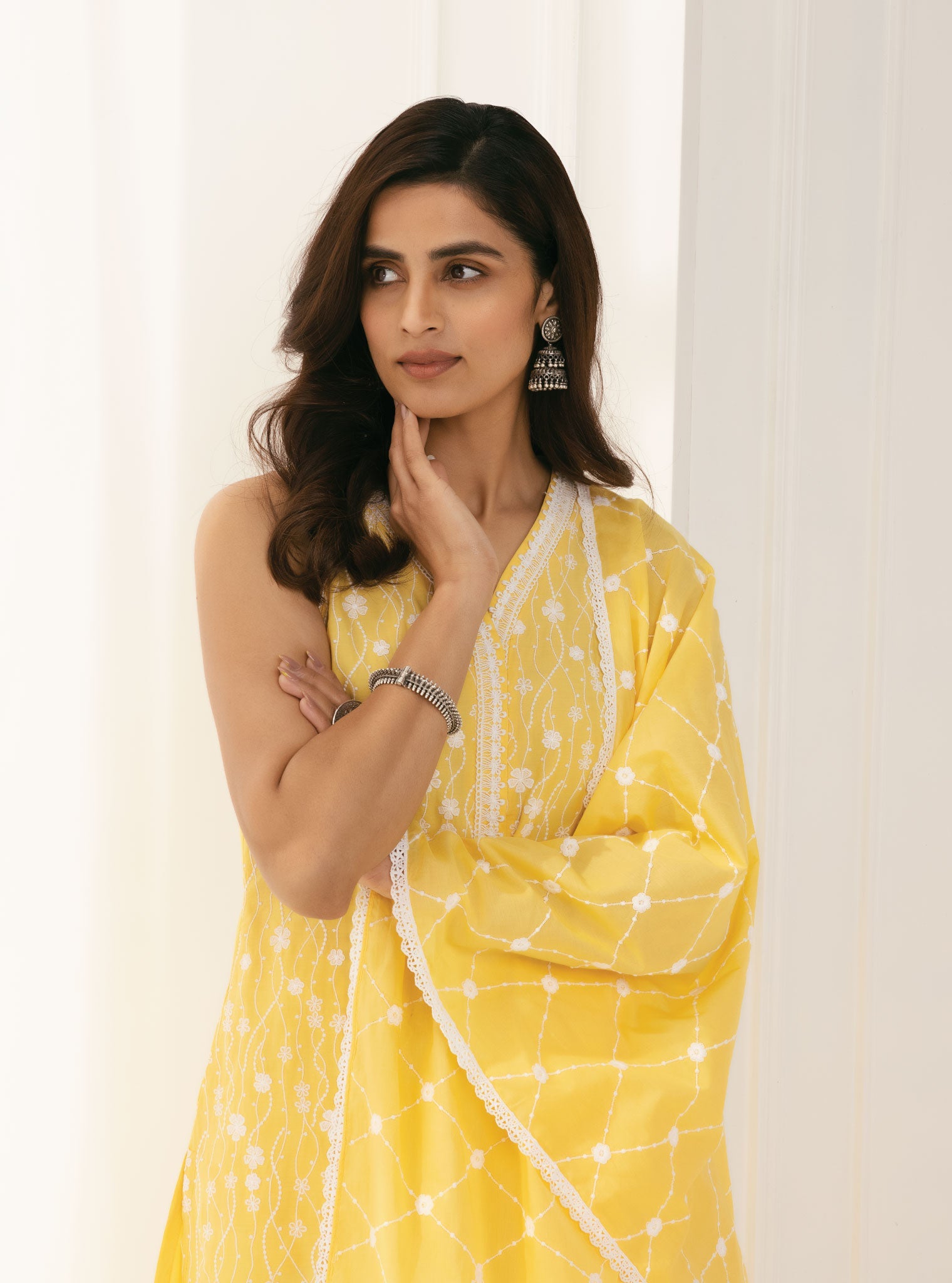 Mulmul Supima Cotton Seoni Yellow Kurta