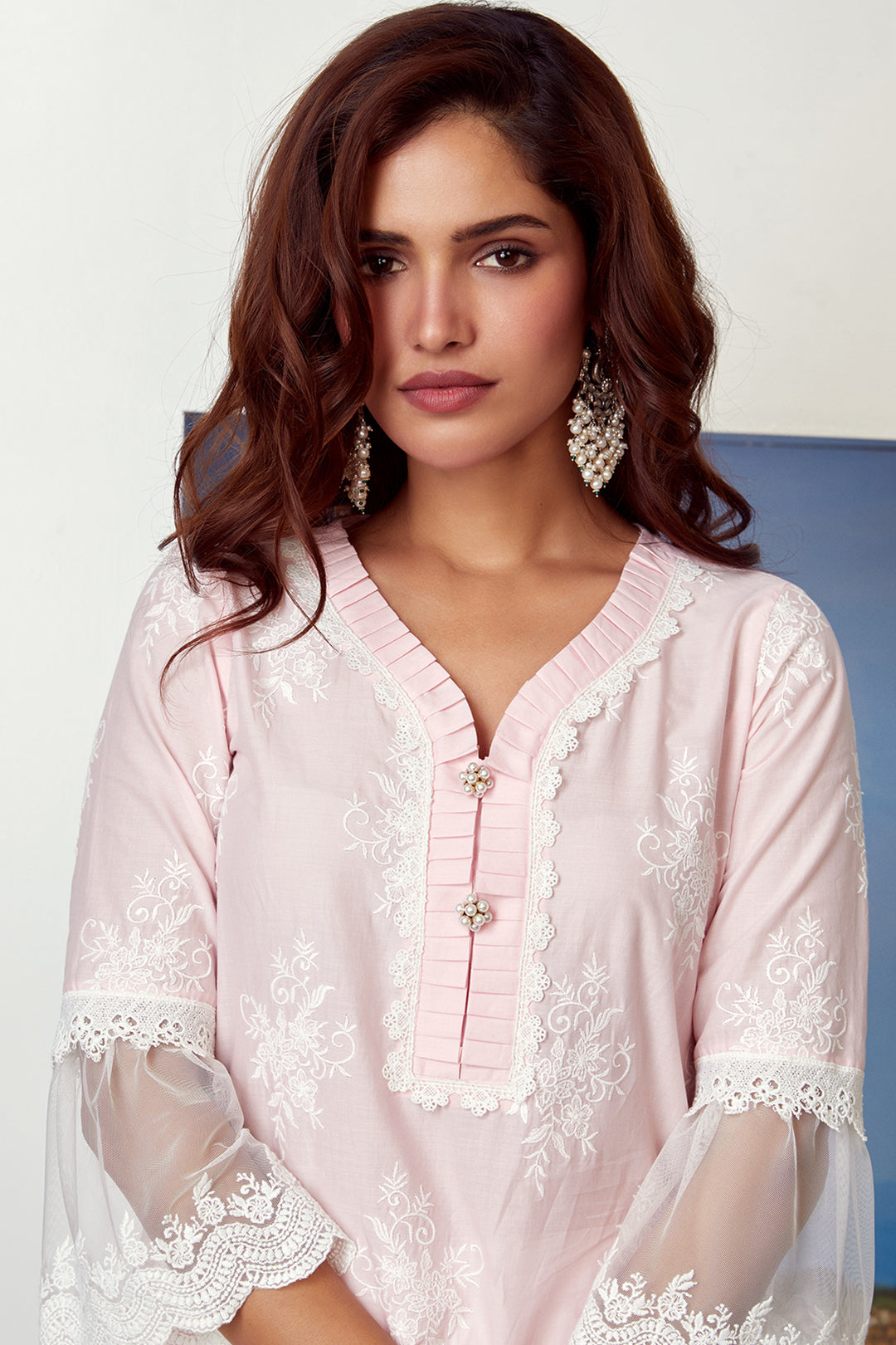 Mulmul Supima Cotton Silver Comet Pink Kurta