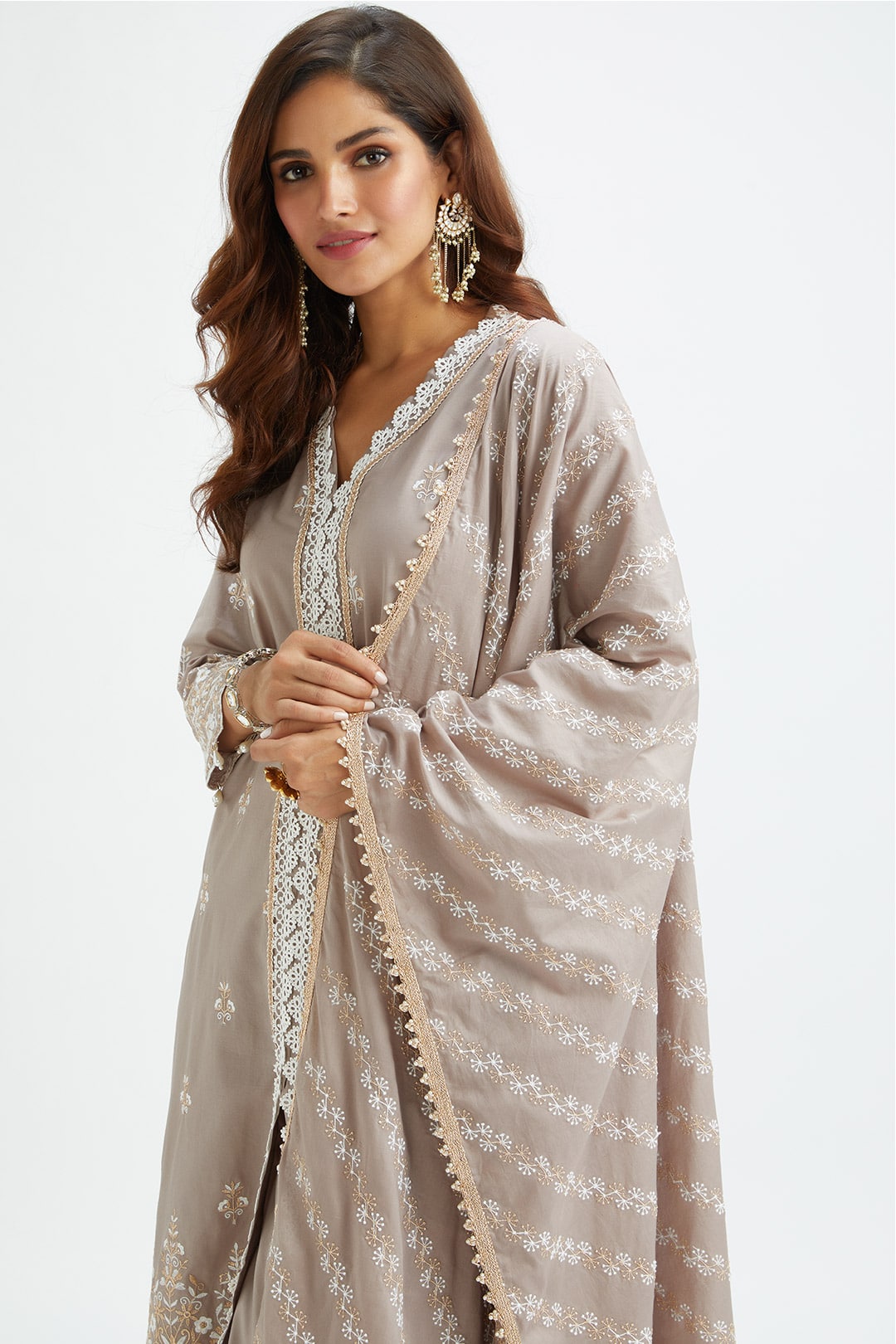 Swan Supima Cotton Grey Kurta Set