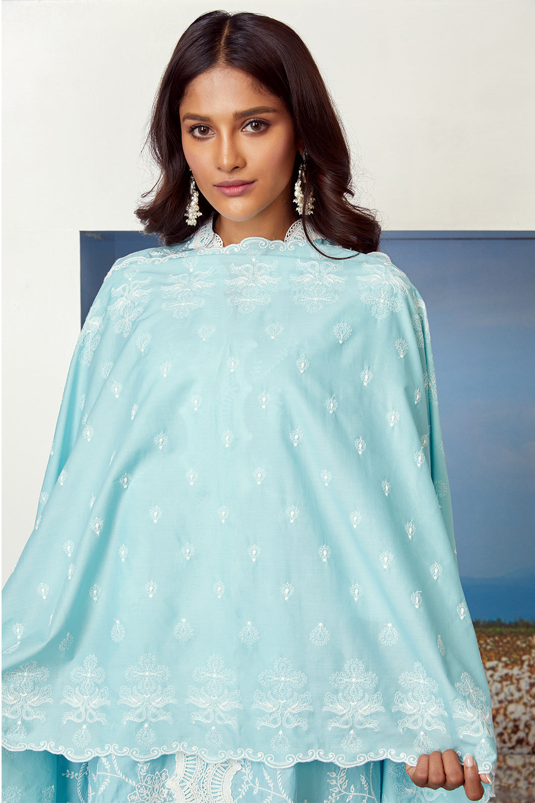 Mulmul Cotton Tiffany Turq Kurta