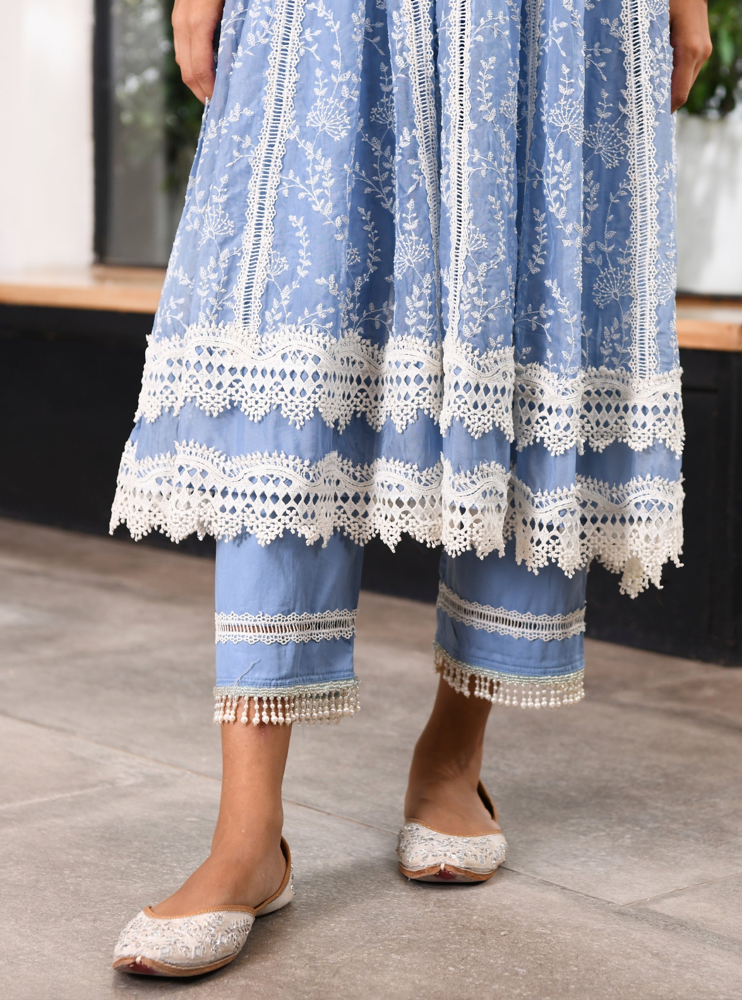 Twyla Organza Blue Kurta Set