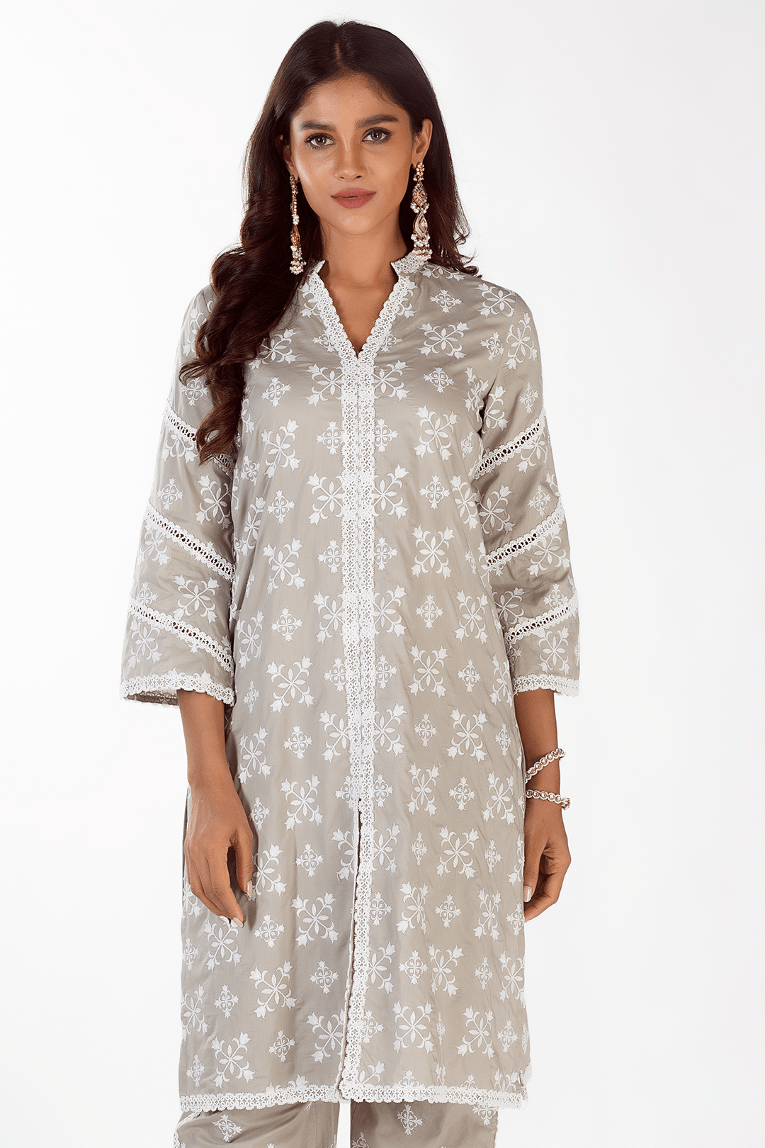 Mulmul Supima Cotton Vera Grey Kurta
