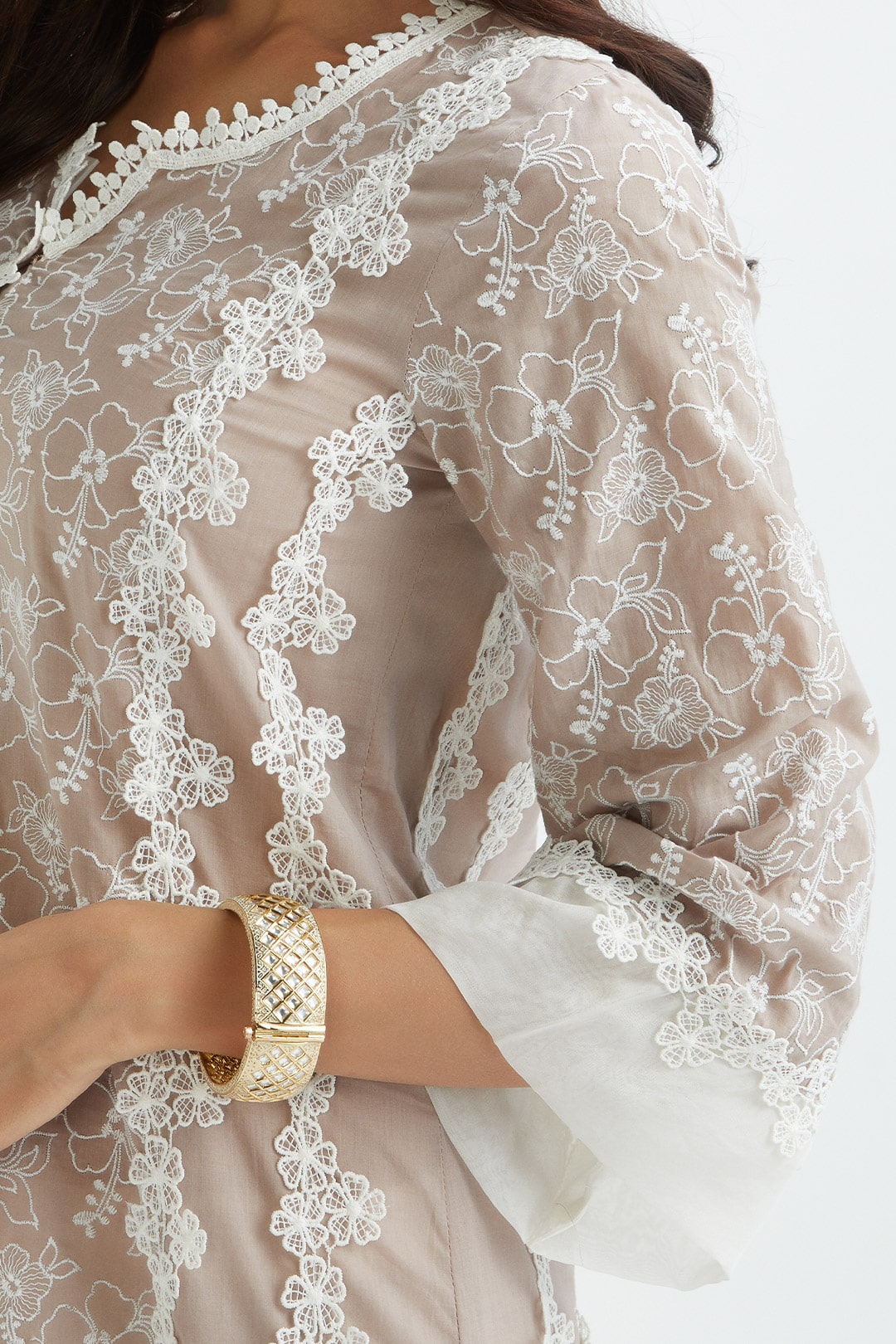 Mulmul Supima Cotton Vireo Dark Grey Kurta