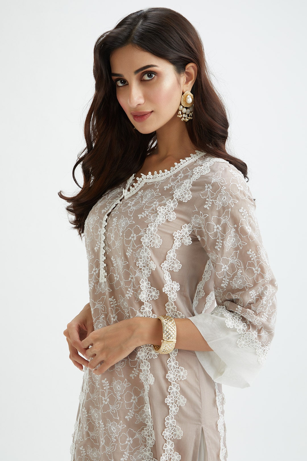 Mulmul Supima Cotton Vireo Dark Grey Kurta