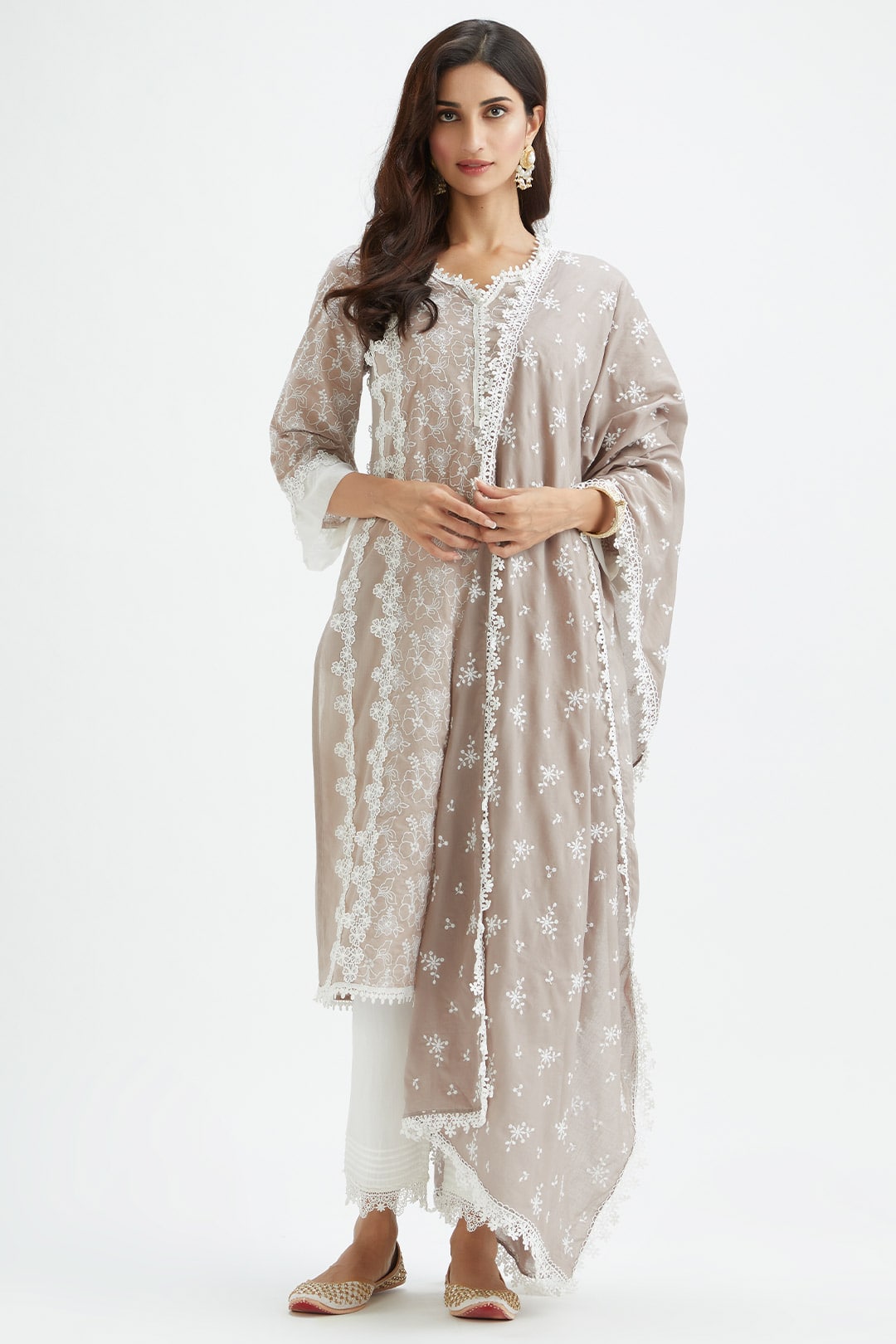Mulmul Supima Cotton Vireo Dark Grey Kurta