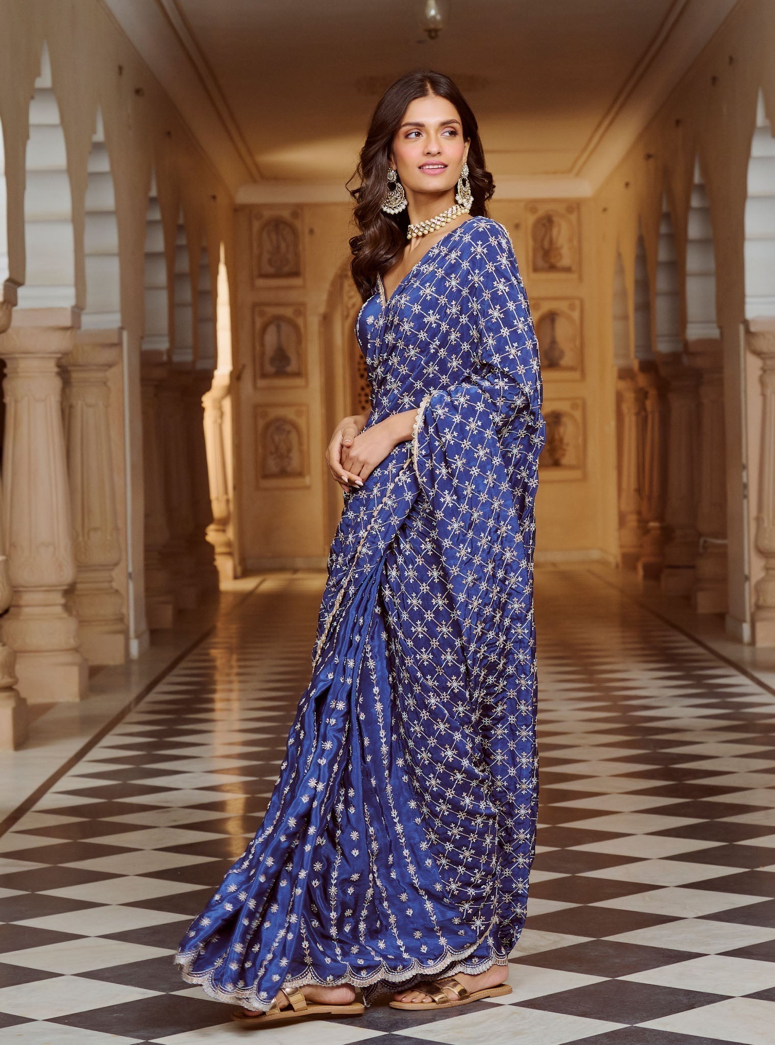 Banni Crepe Navy Saree