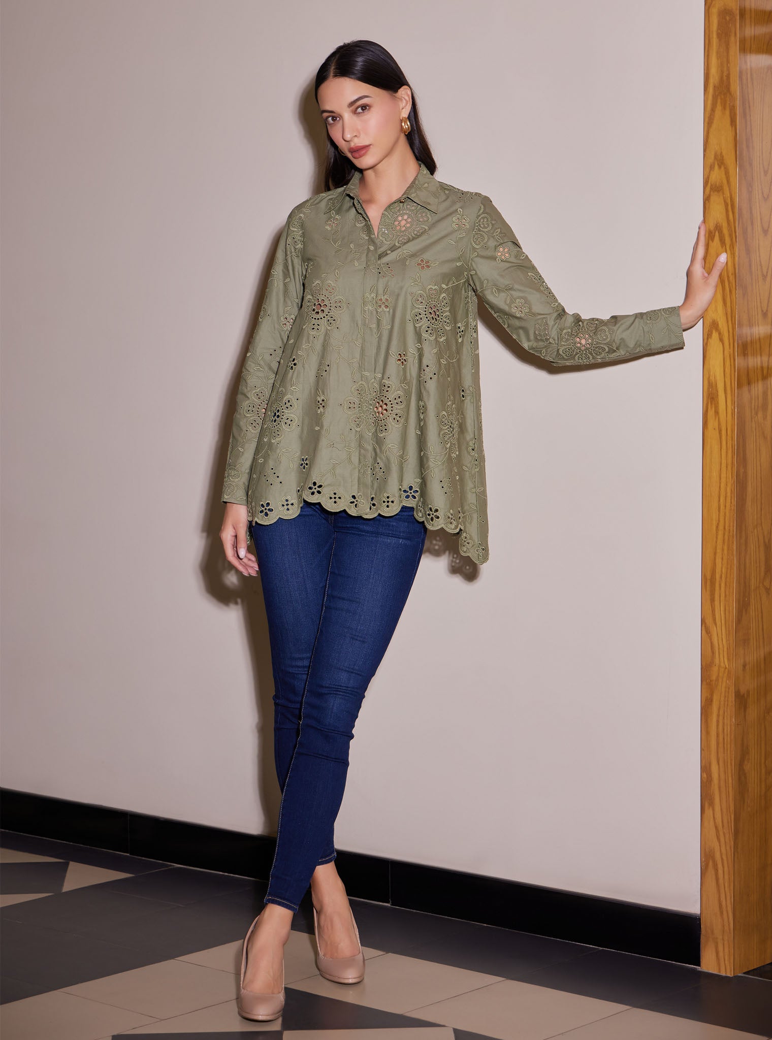 Ora Supima Cotton Olive Shirt