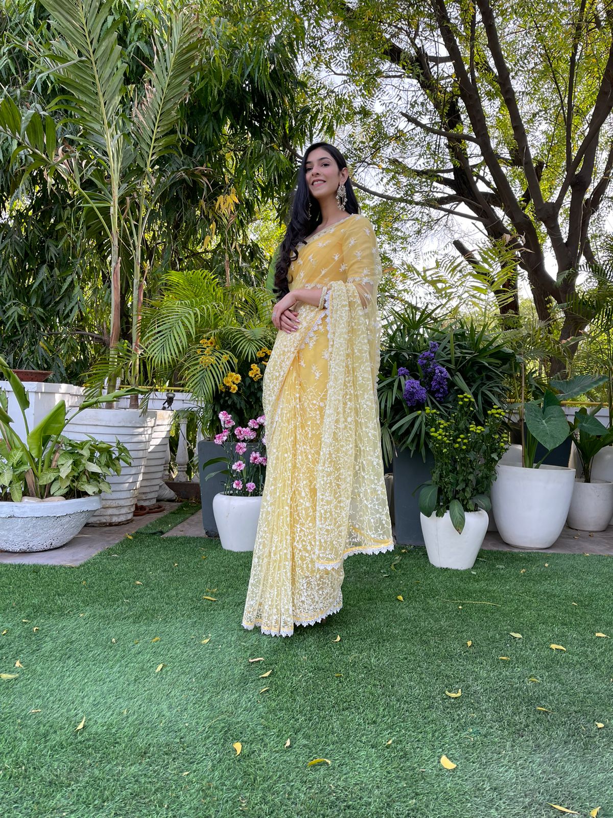 Net Embroidered Saree