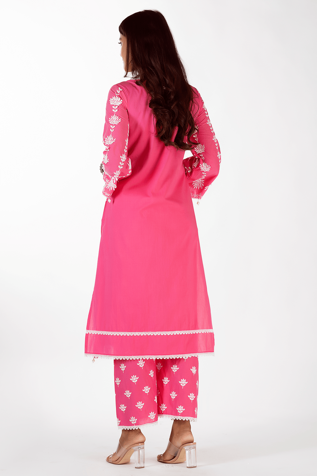 Mulmul Supima Cotton Zaira Fuchsia Kurta