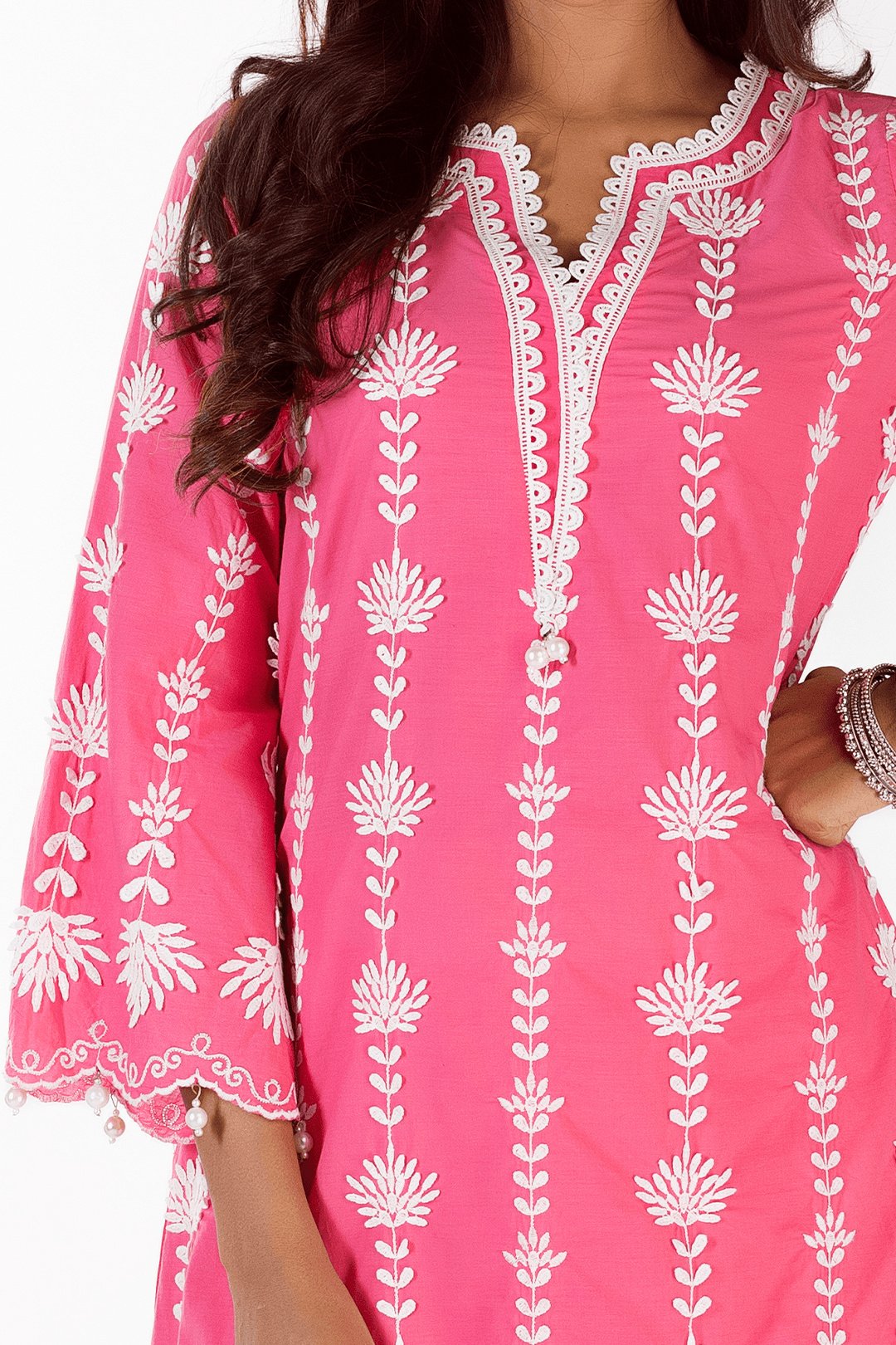 Mulmul Supima Cotton Zaira Fuchsia Kurta