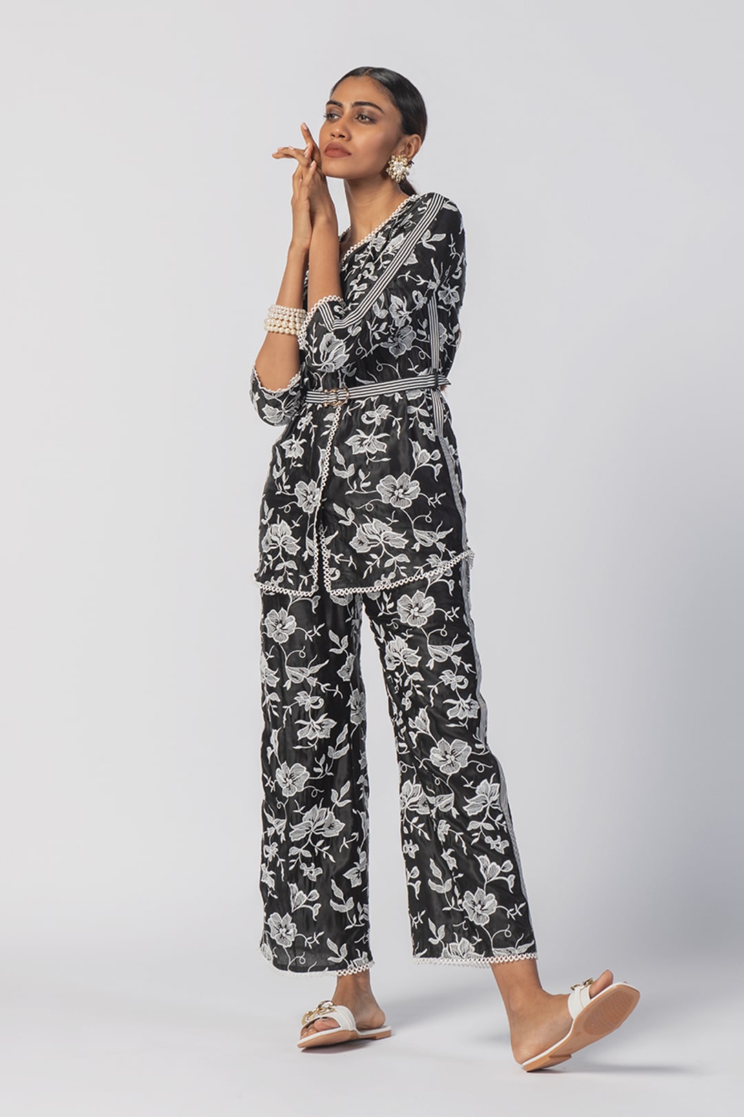 Mulmul Cupro Caroline Black Top