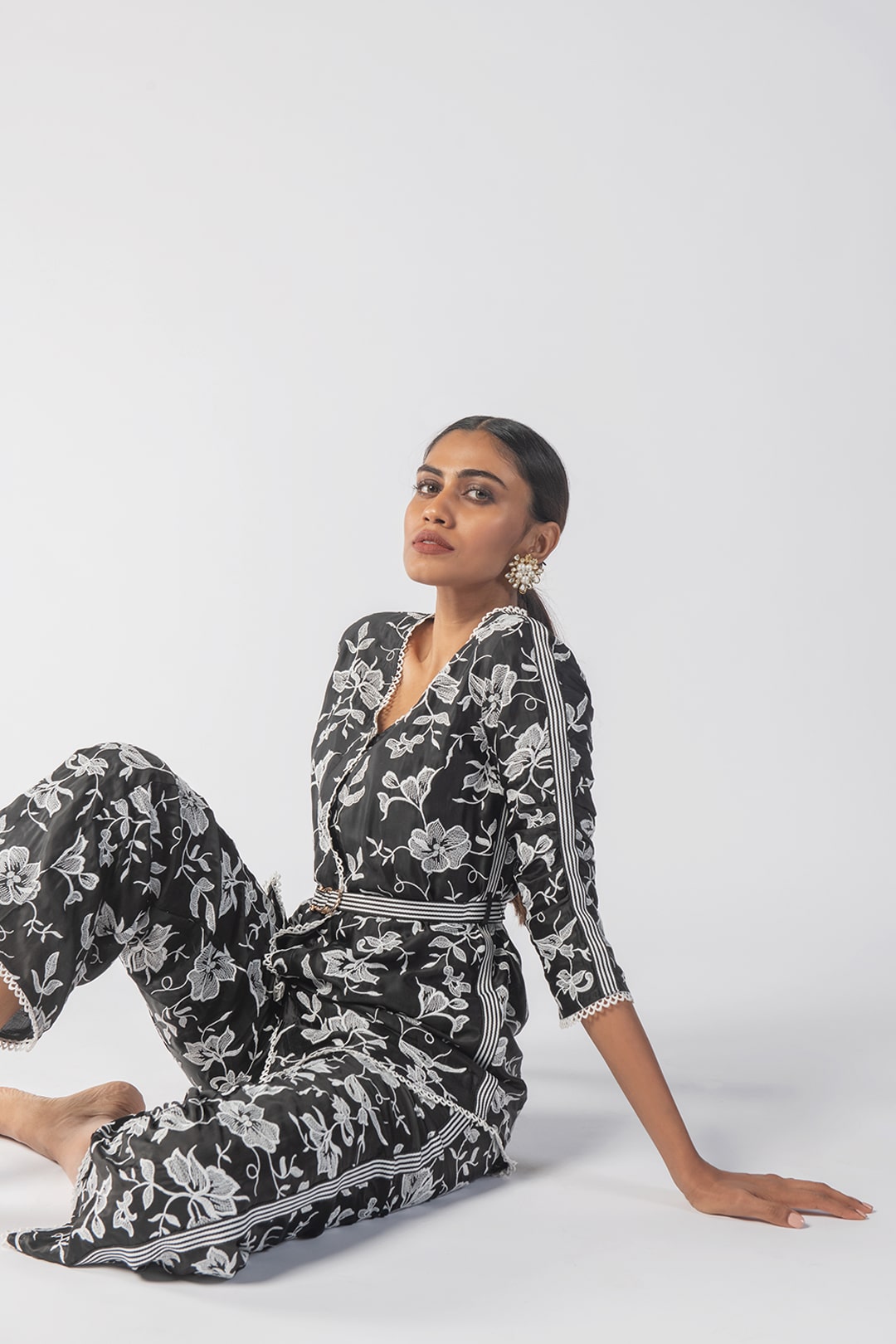 Mulmul Cupro Caroline Black Top